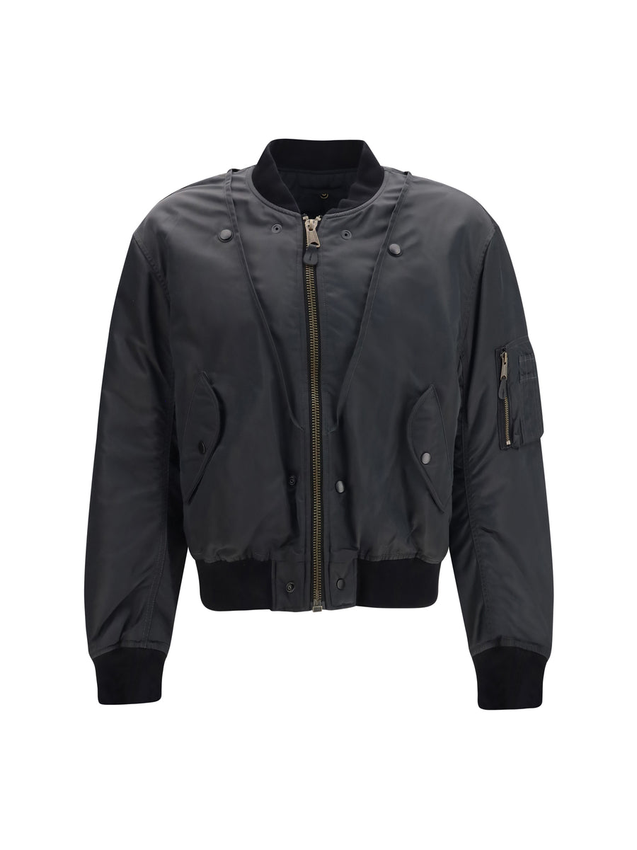 Bomber Jacket Reversible Dark Grey Polyamide Padded & Down