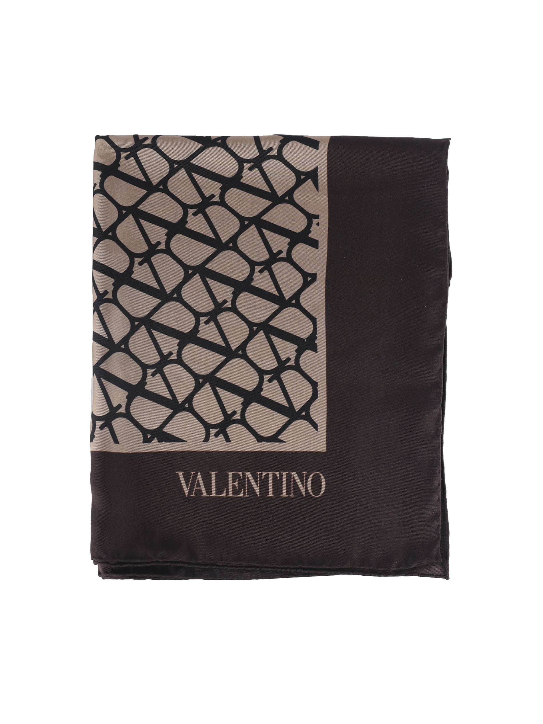 Valentino Garavani Scarfs Beige/nero/tabacco Silk