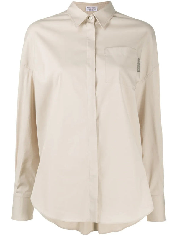 Brunello Cucinelli Womens Light Beige Relaxed Shirt