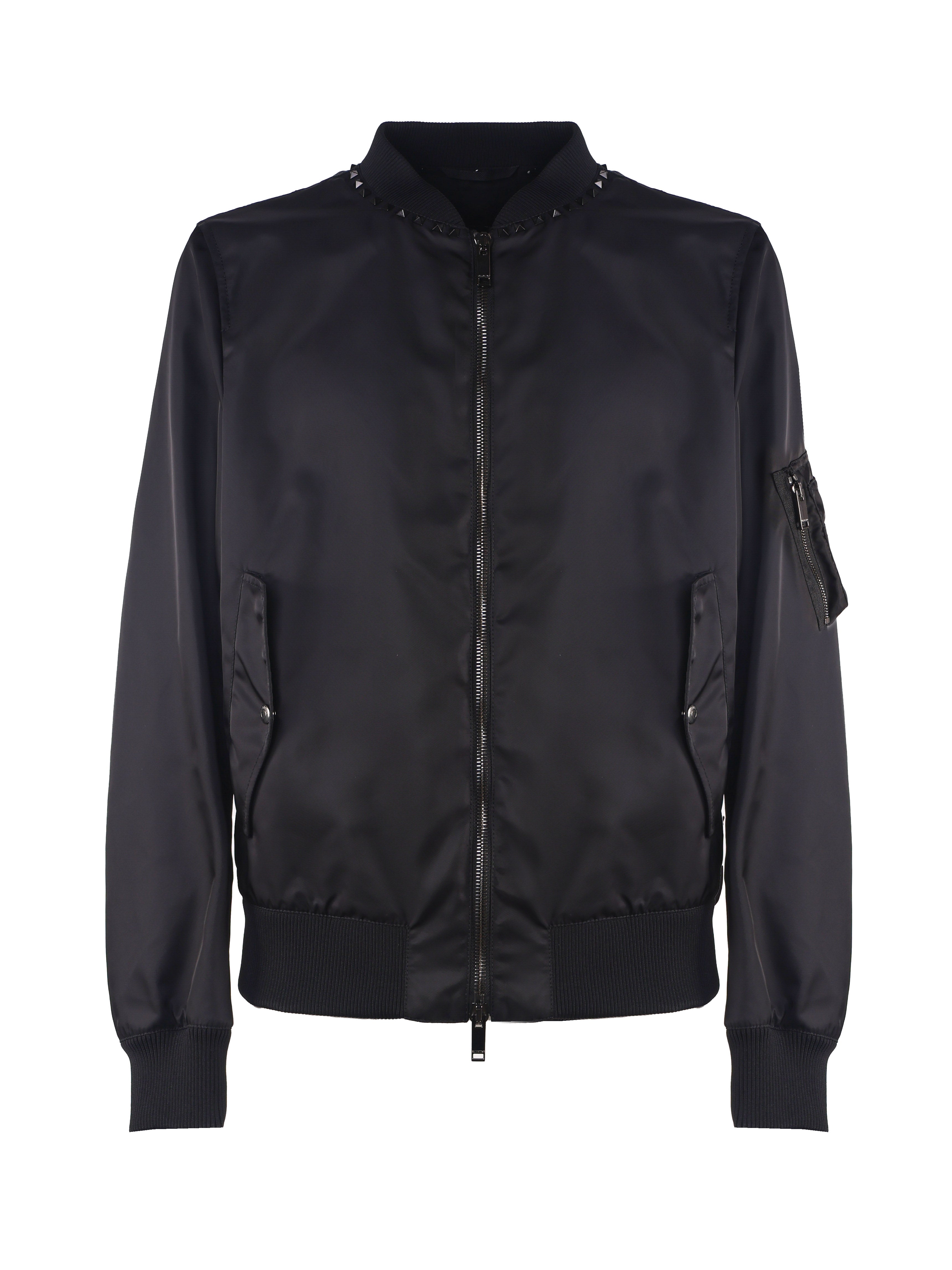 Valentino Garavani Coats Black Polyamide