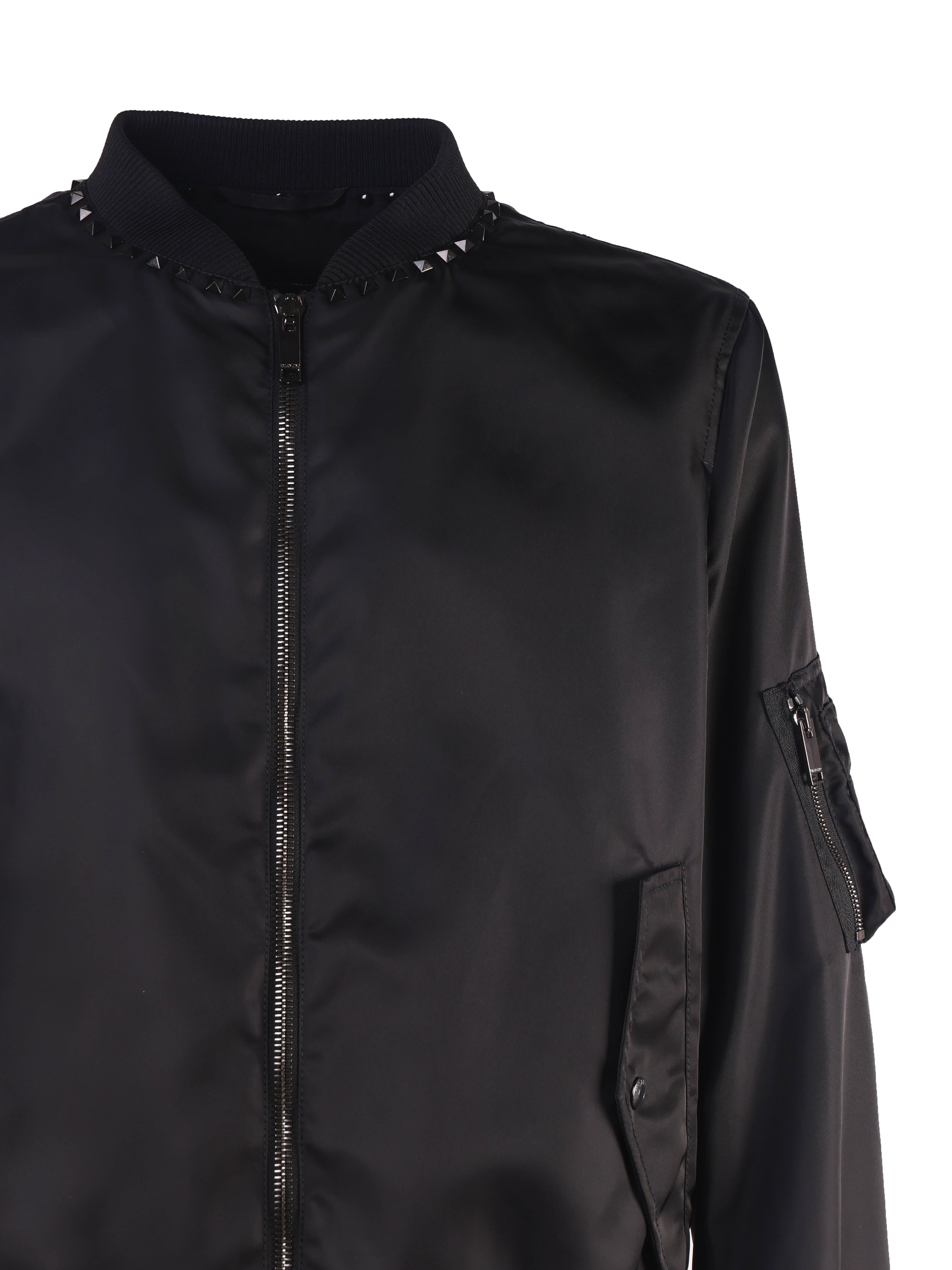 Valentino Garavani Coats Black Polyamide