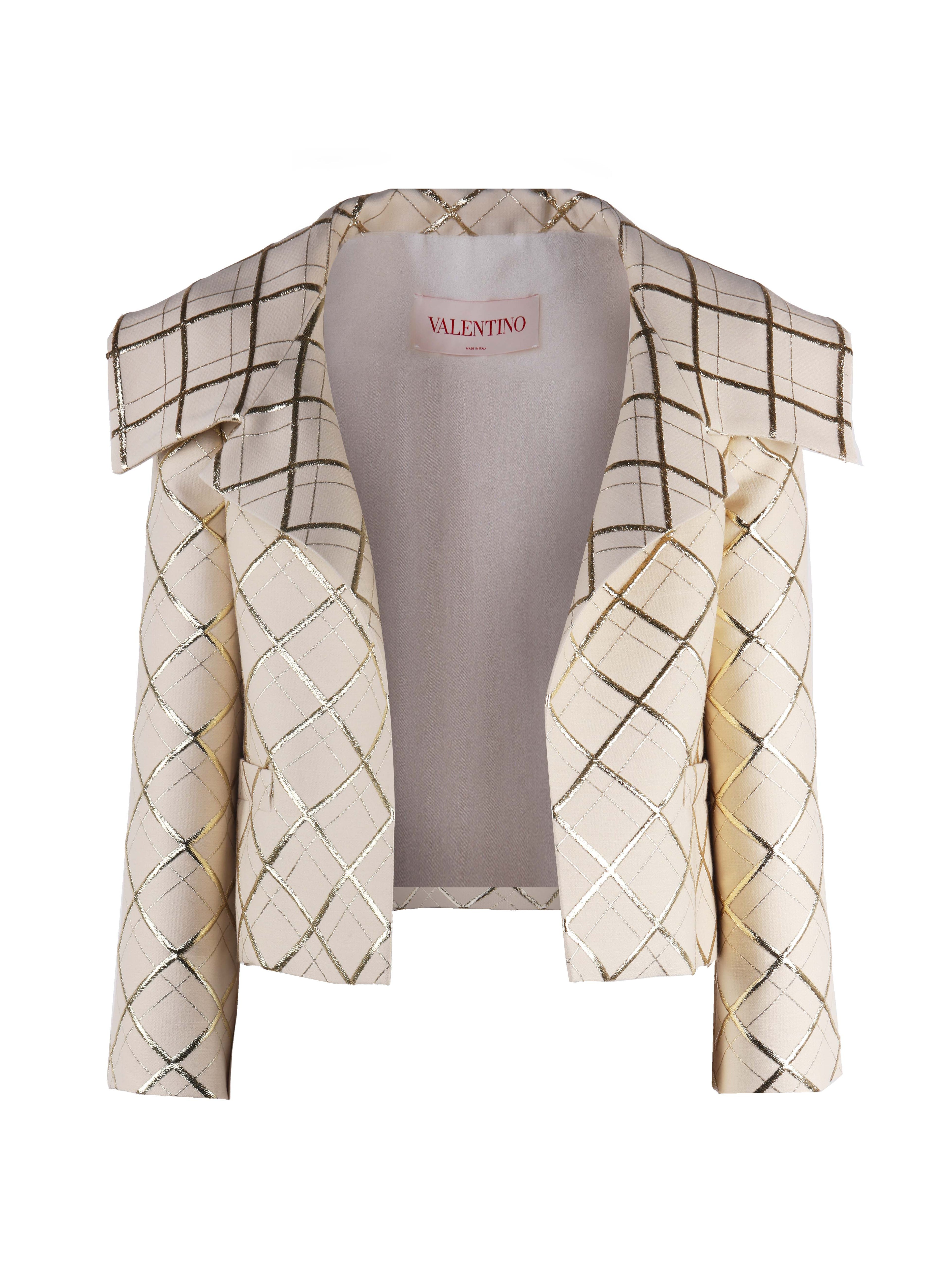 Valentino Garavani Jackets Beige, Gold Wool