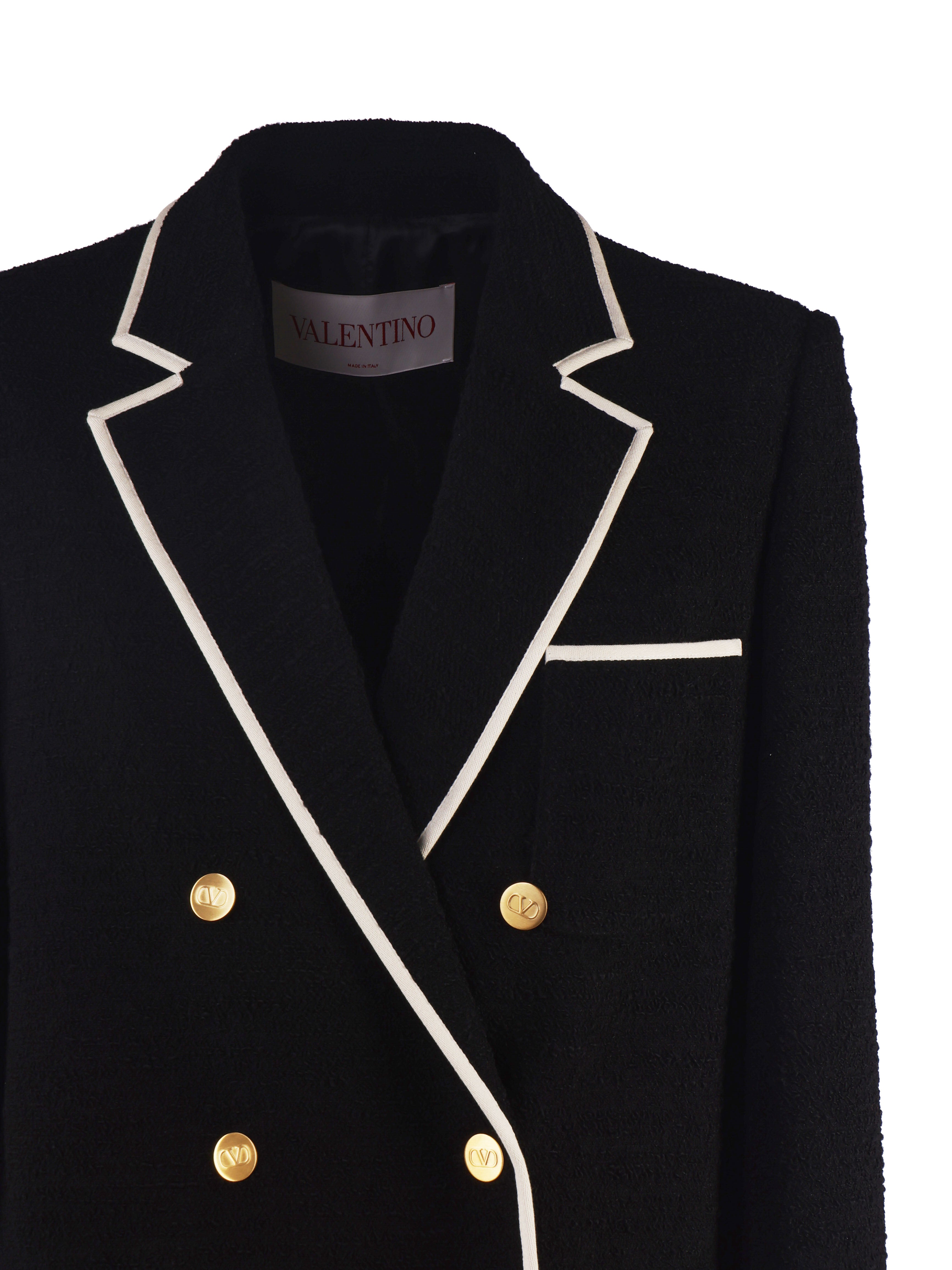 Valentino Garavani Jackets Black, Ivory Wool