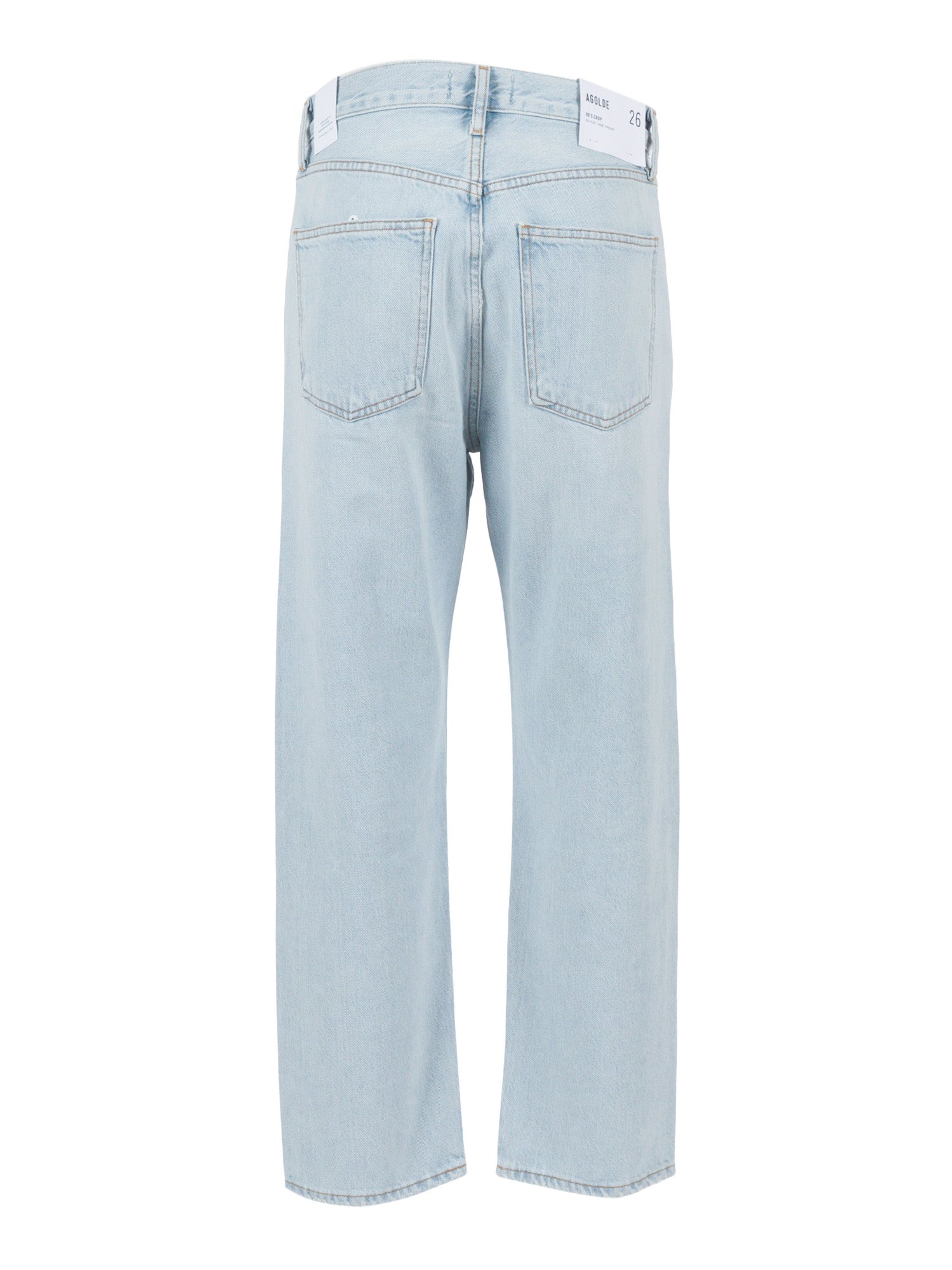 90S CROP MID RISE LOOSE STR Blue Regenerative Cotton Jean
