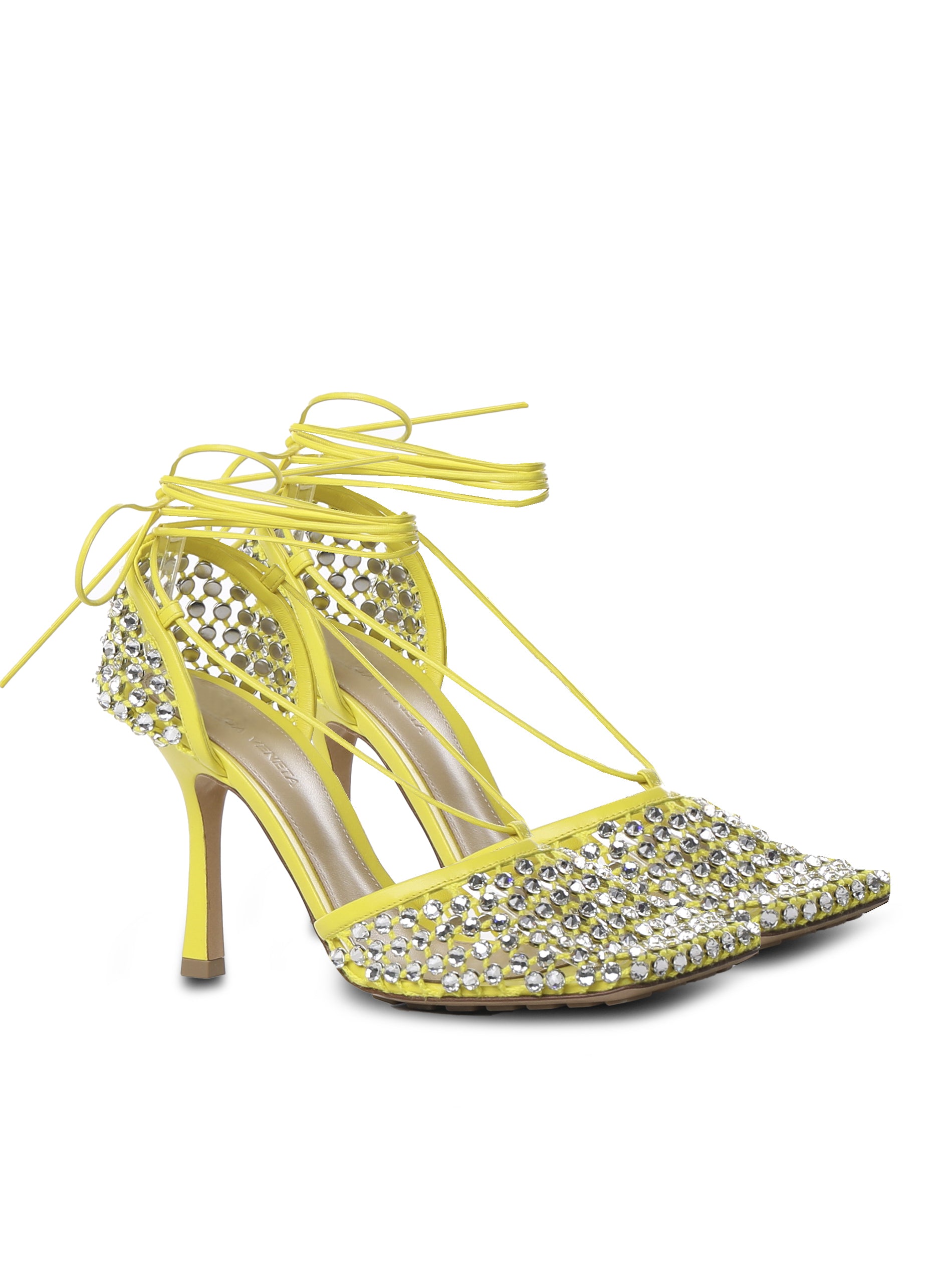 Bottega Veneta Sandals Yellow Cotton Polyester