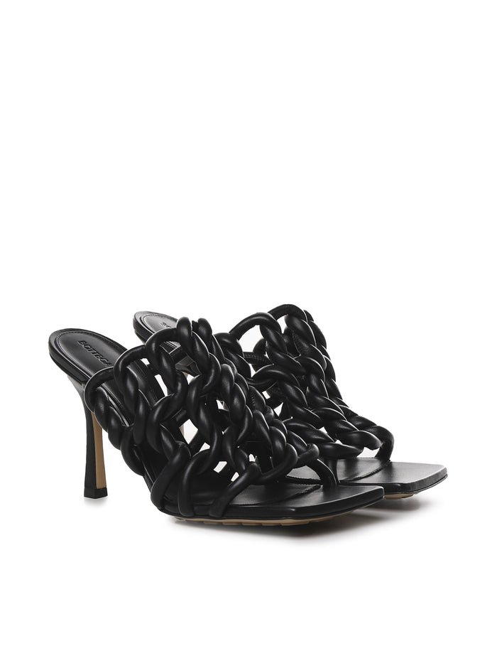 Bottega Veneta Sandals Black Lambskin