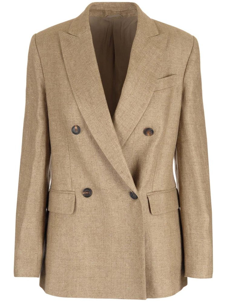 Giacca Doppiopetto Sparkling Brown Linen Jacket