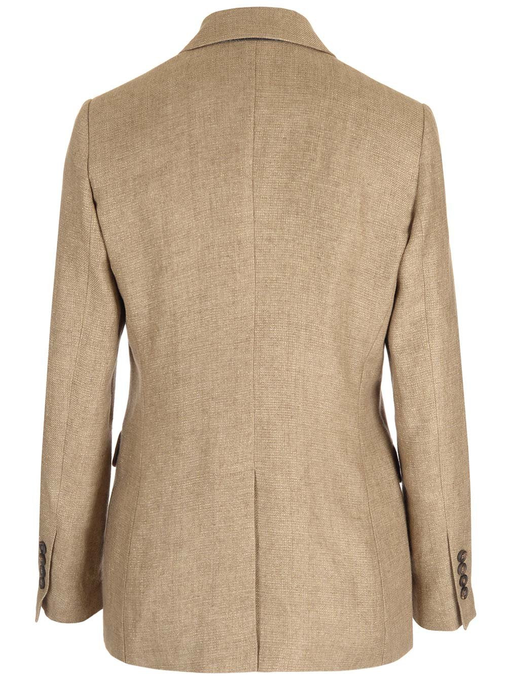 Giacca Doppiopetto Sparkling Brown Linen Jacket