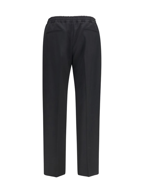 Cotton Gabardine Vlogo Pants Black Trousers