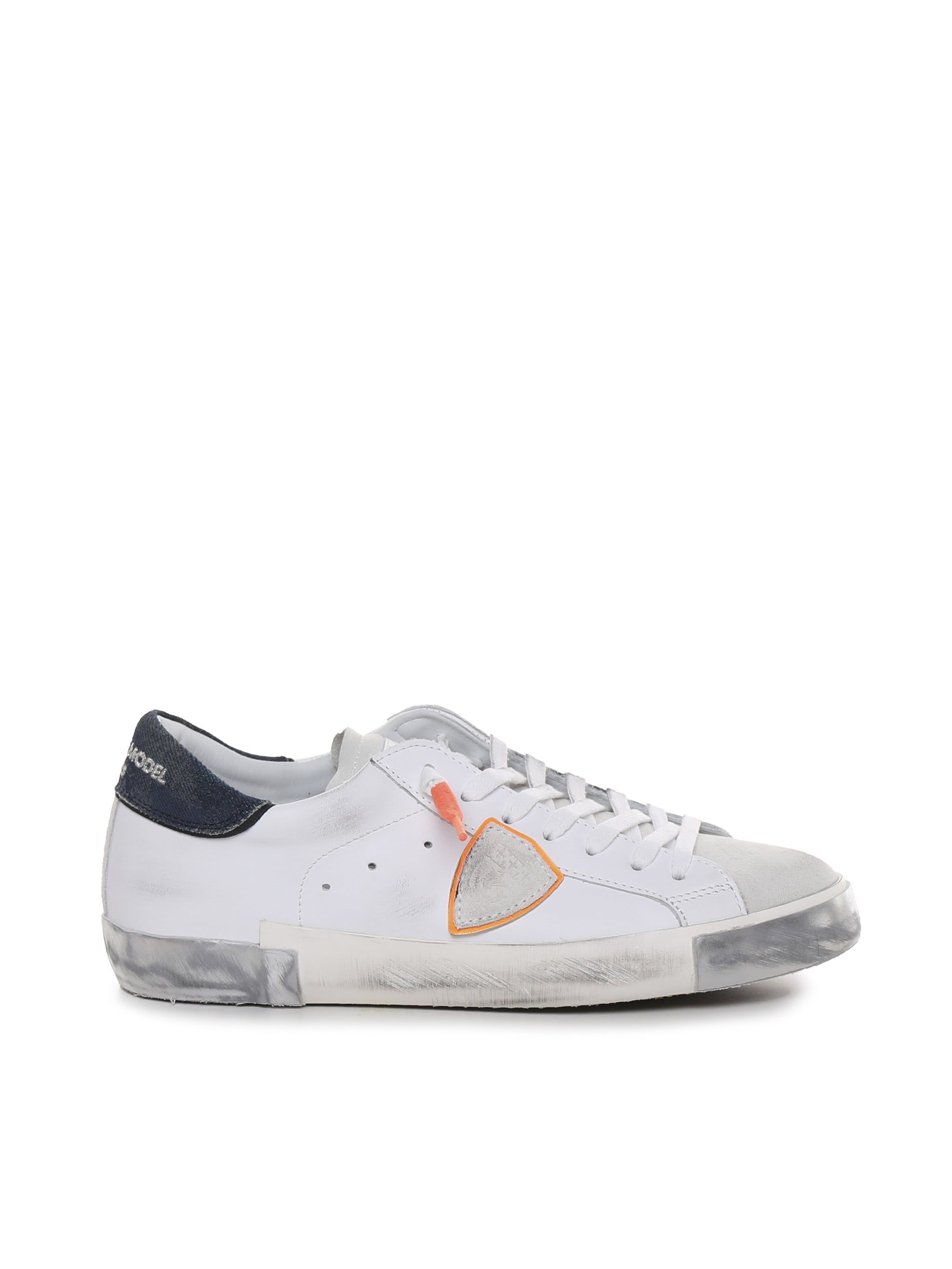 Philippe Model Sneakers Veau Denim_blanc Bleu Calf Leather