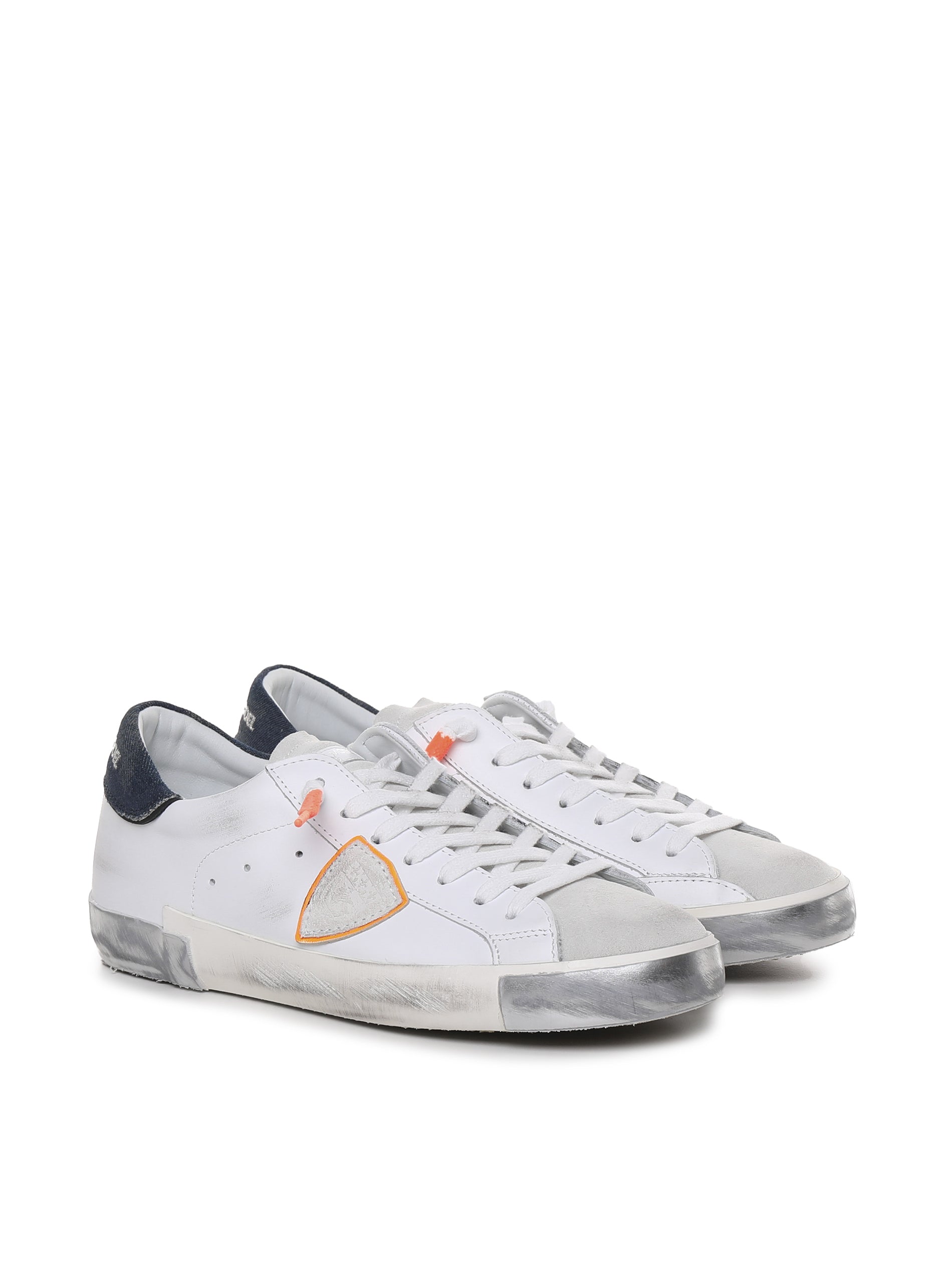 Philippe Model Sneakers Veau Denim_blanc Bleu Calf Leather