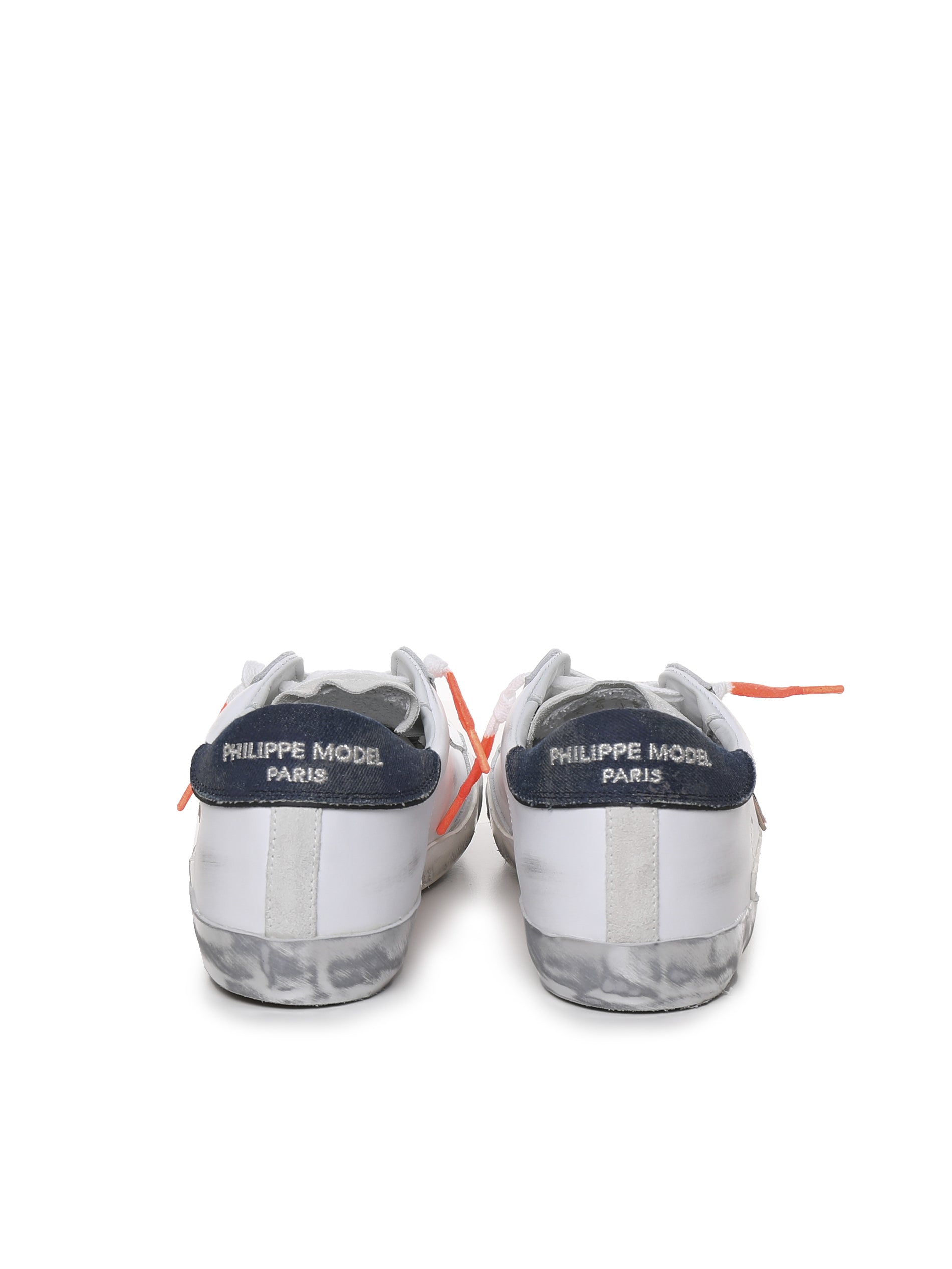 Philippe Model Sneakers Veau Denim_blanc Bleu Calf Leather