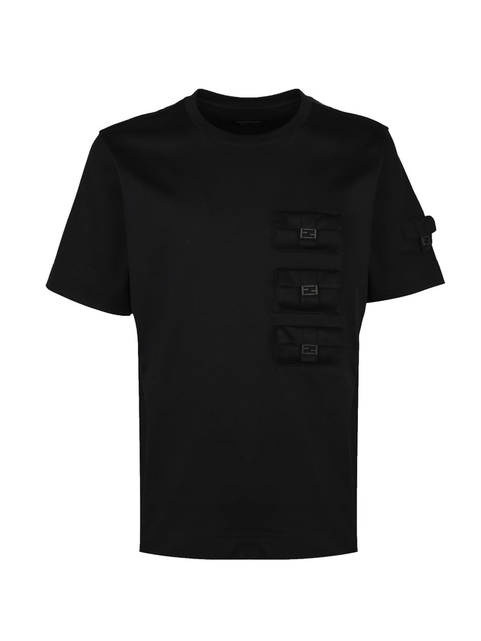 Fendi T-Shirts And Polos Black Cotton