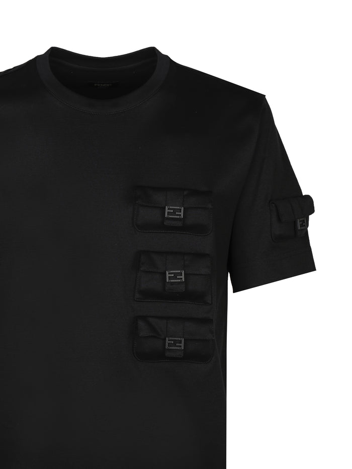 Fendi T-Shirts And Polos Black Cotton