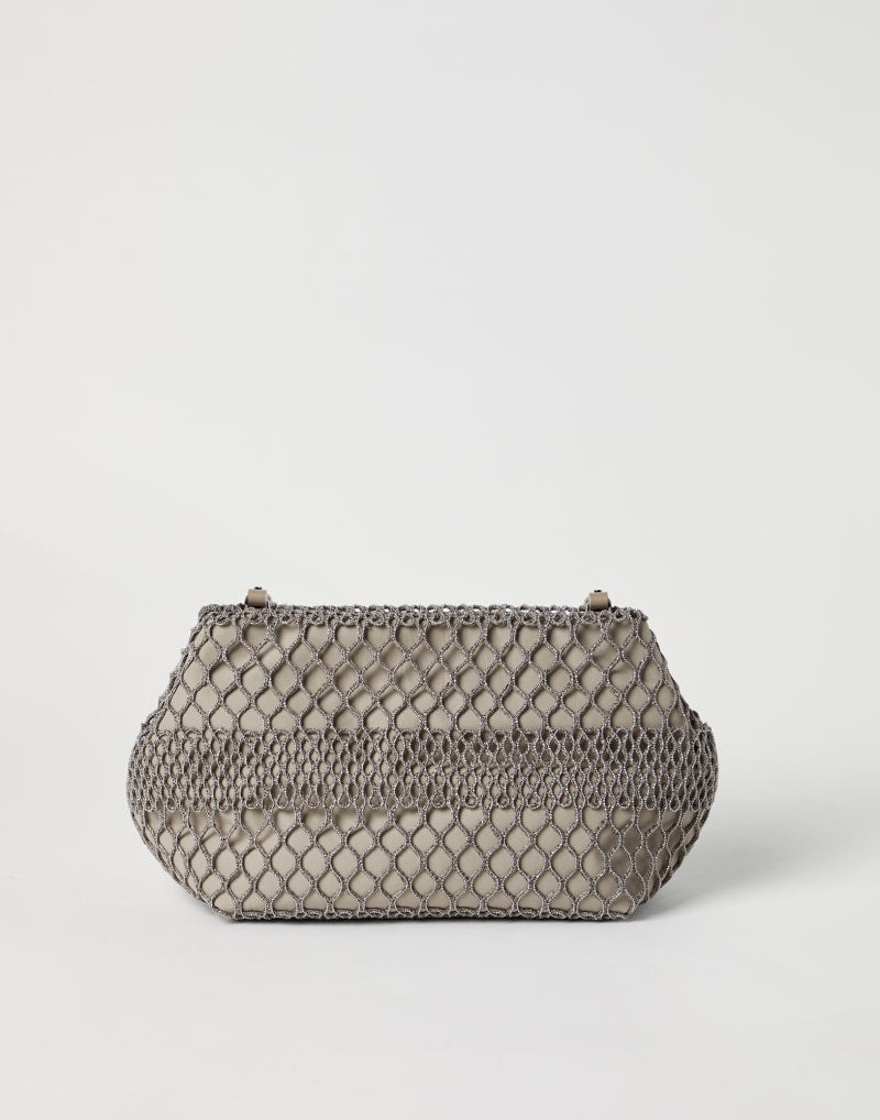 Brunello Cucinelli Womens Beige Netted Clutch Bag