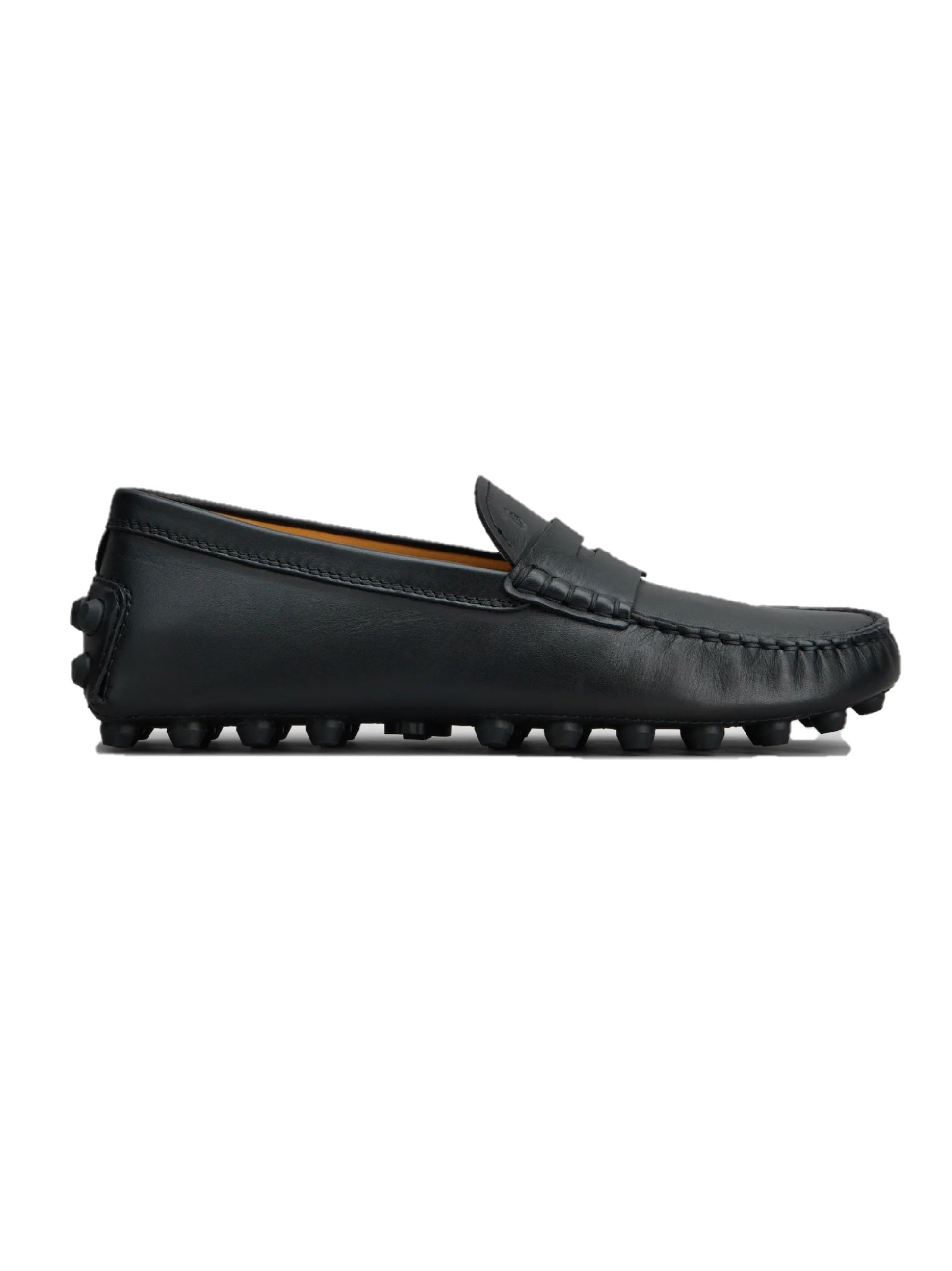Cavillon Up Gommino Macro Black Calf Leather Shoe