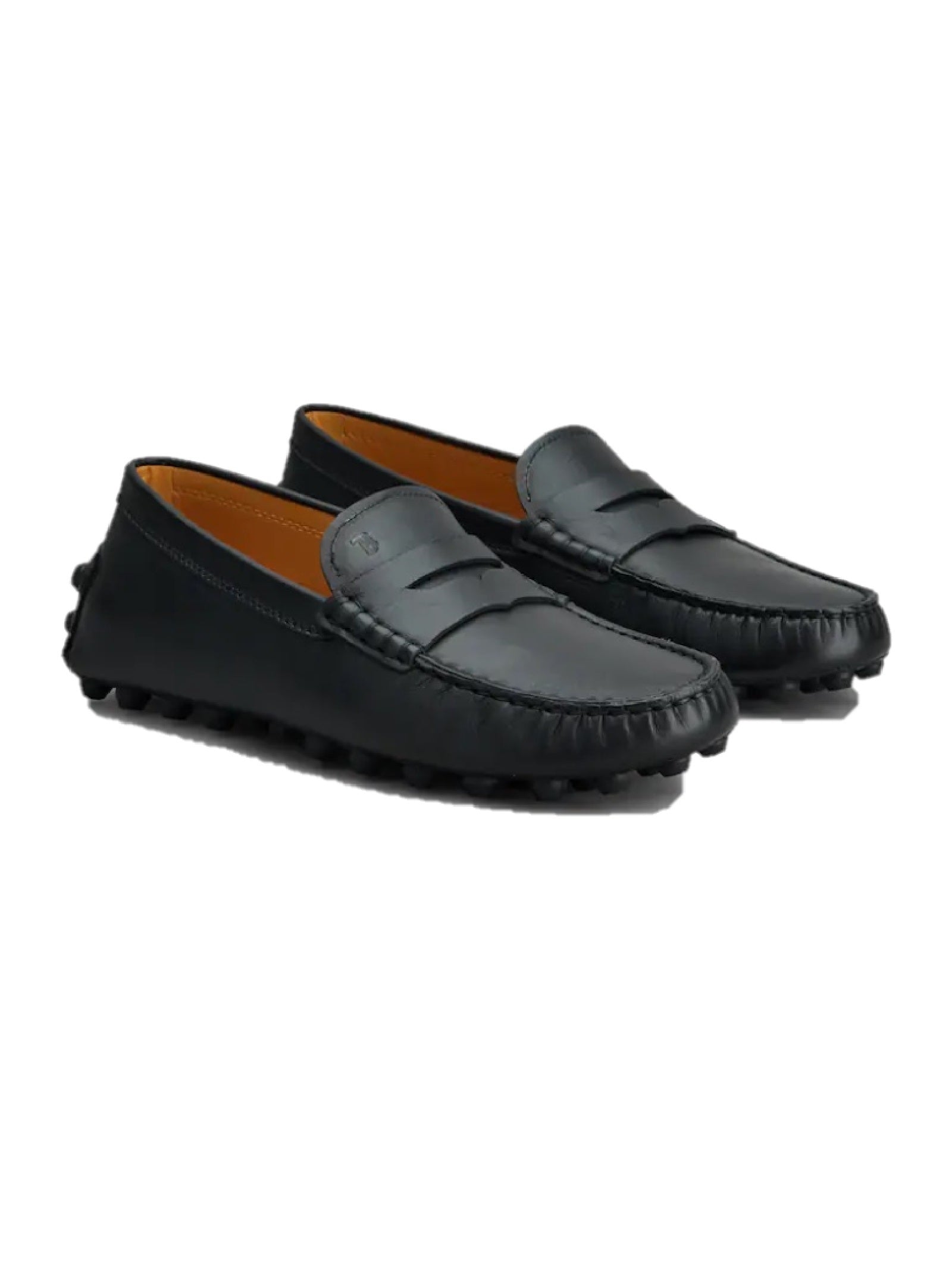 Cavillon Up Gommino Macro Black Calf Leather Shoe