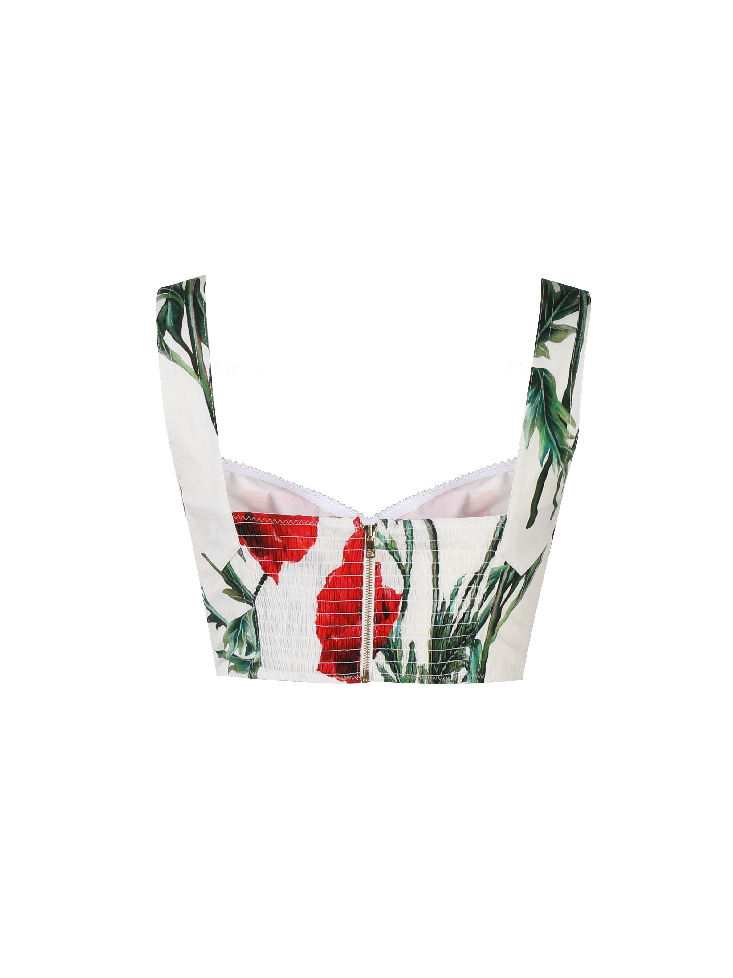 Dolce & Gabbana Top Papaveri Fdo Bco Nat Cotton