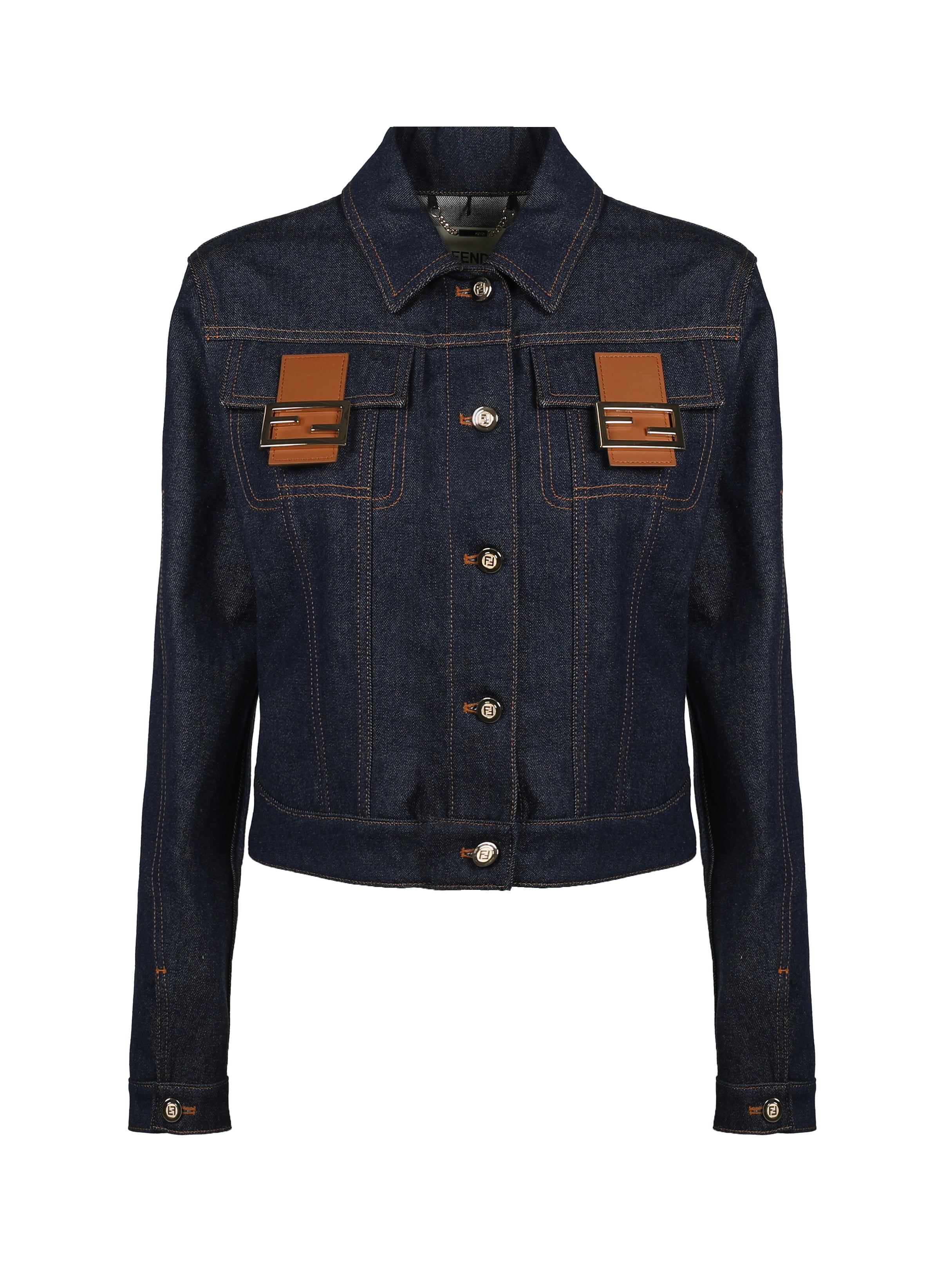 Fendi Jackets Blue Cotton