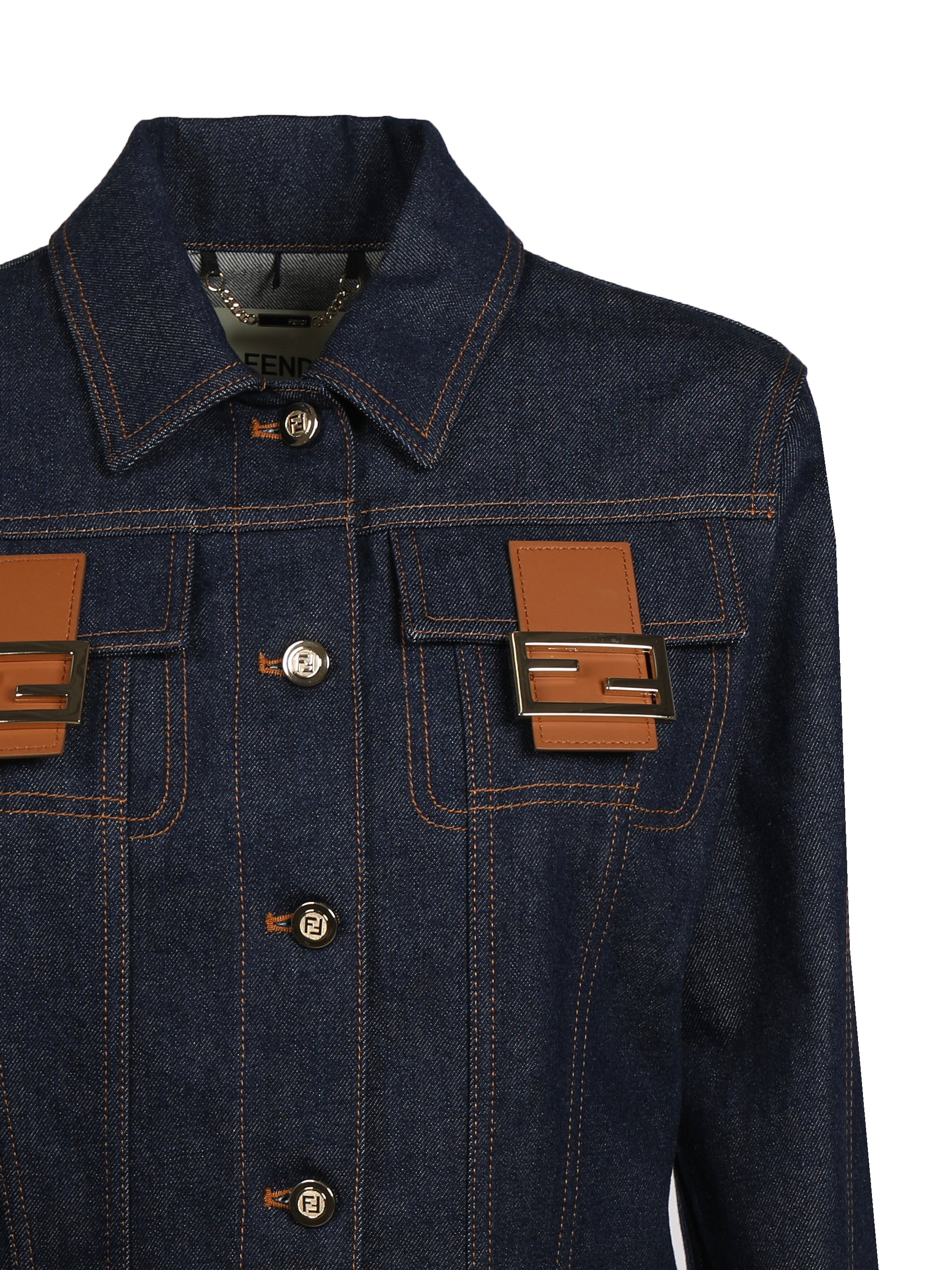 Fendi Jackets Blue Cotton