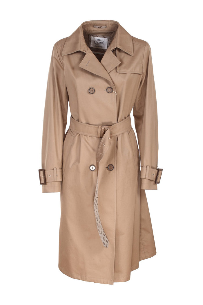 Trench Doppiopetto Delon Brown Cotton Coat