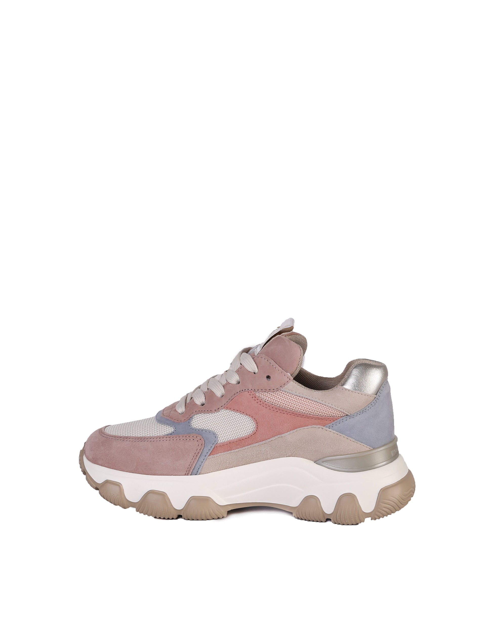 Hogan Sneakers Pink,beige, Light Blue Suede