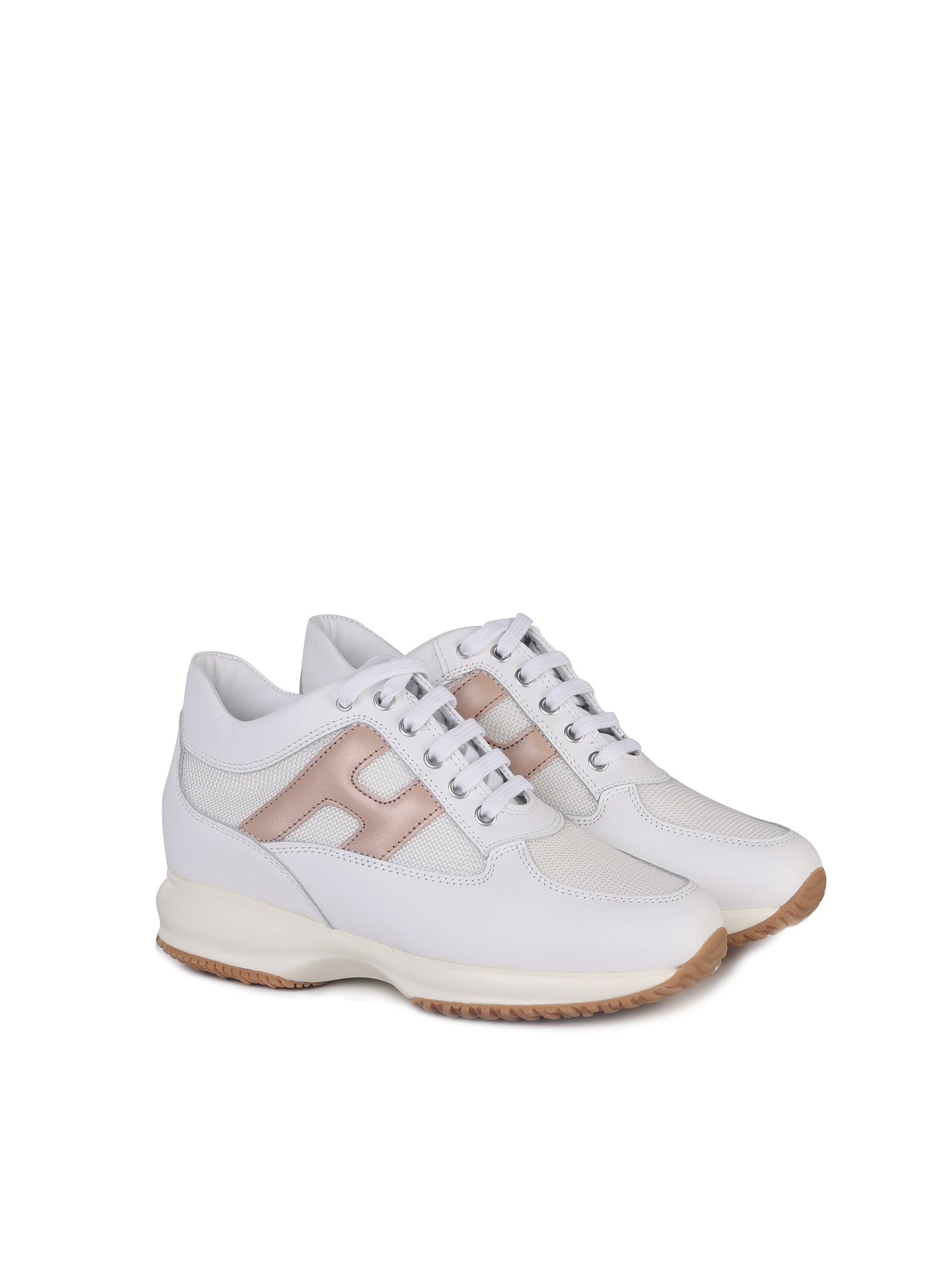 Hogan Sneakers White, Pink Calfskin