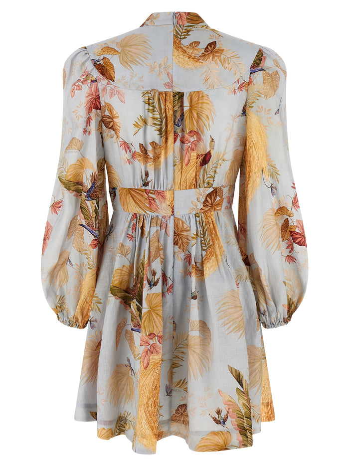 Acension Plunge dress Light Blue Linen