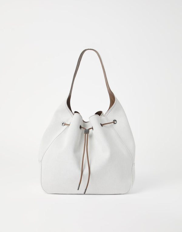 Brunello Cucinelli Womens Off White Cotton Linen Bag