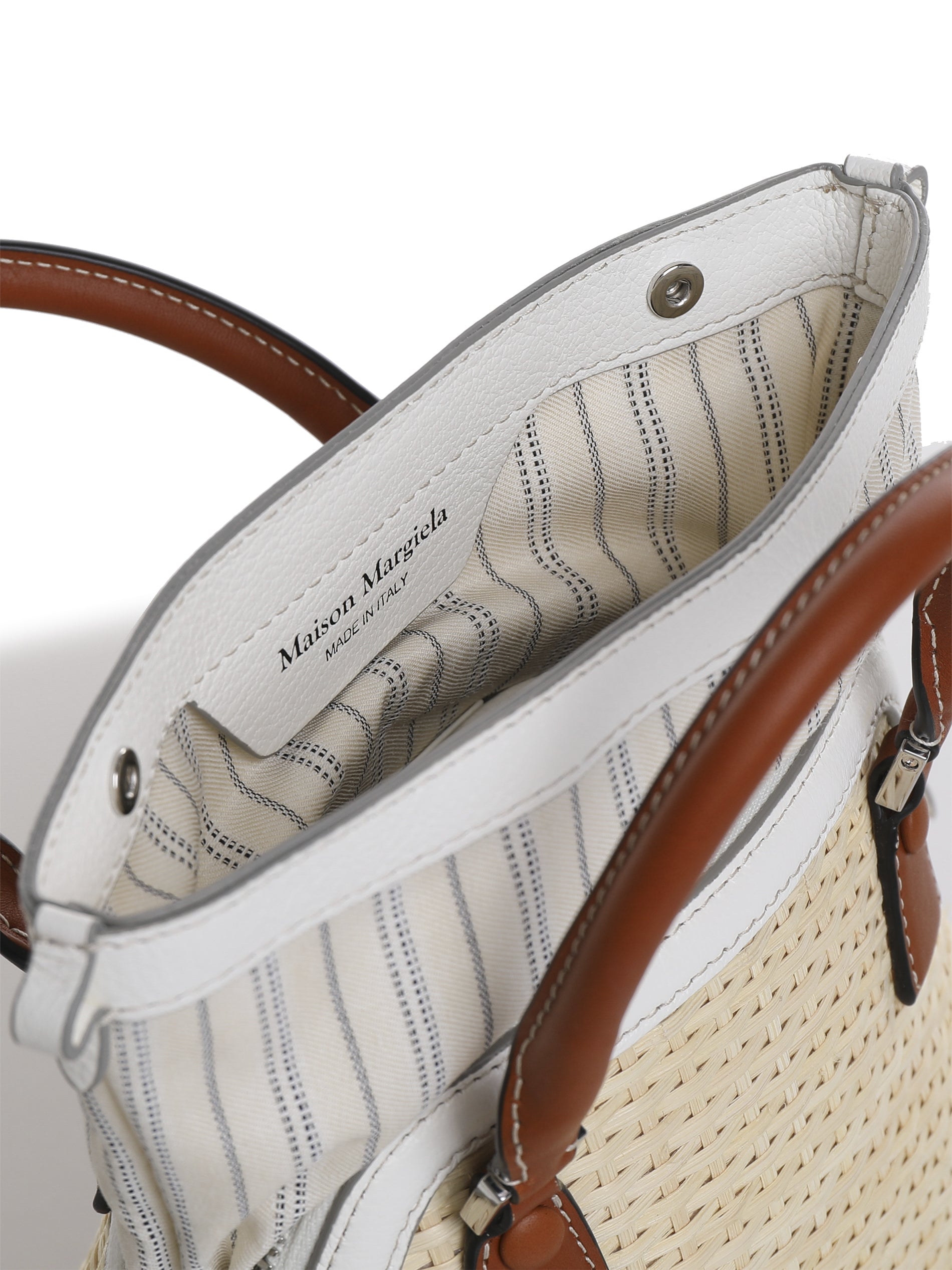 Maison Margiela Bags White, Beige Straw Cotton