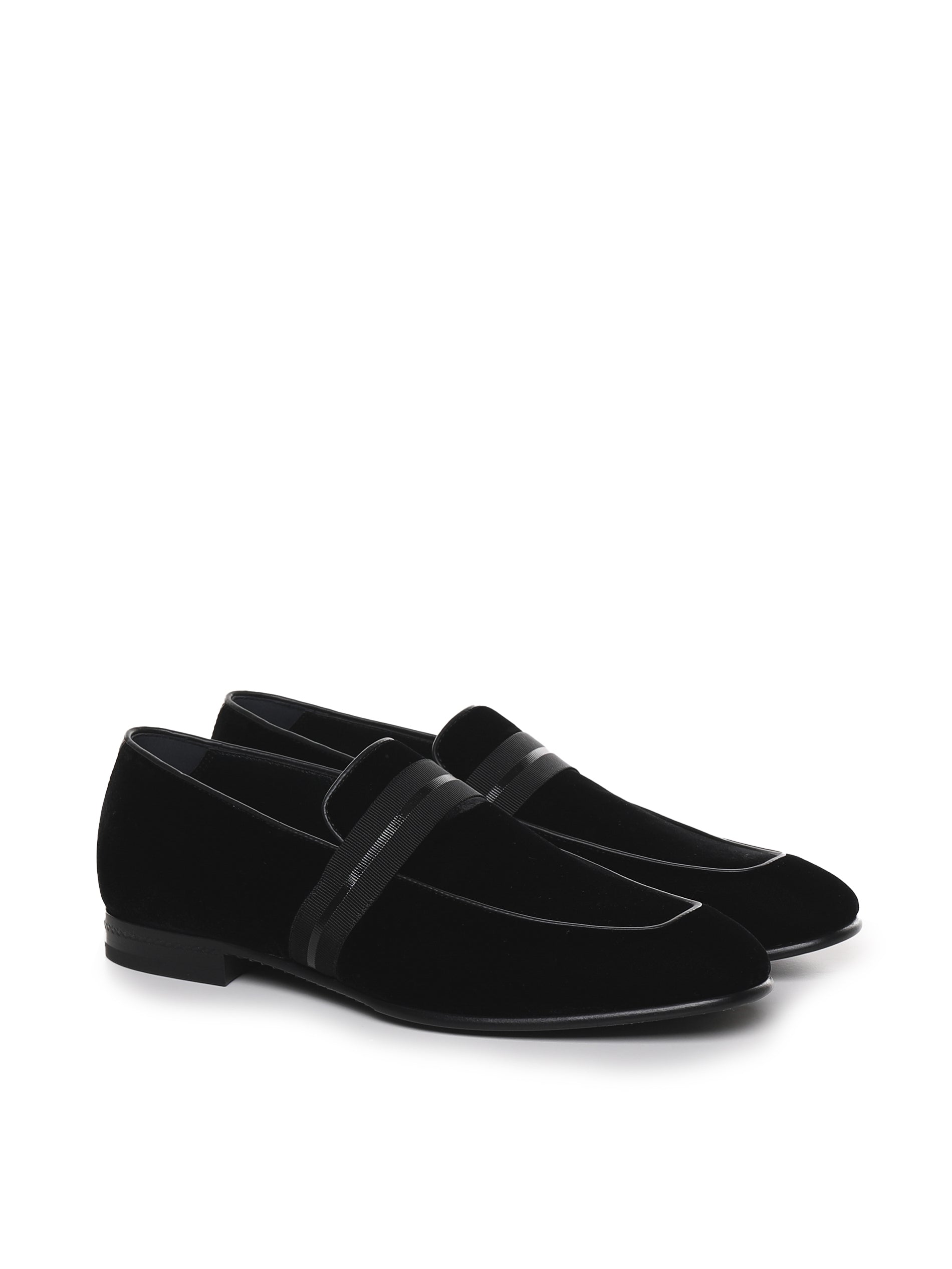 Zegna Flat Shoes Black Velvet