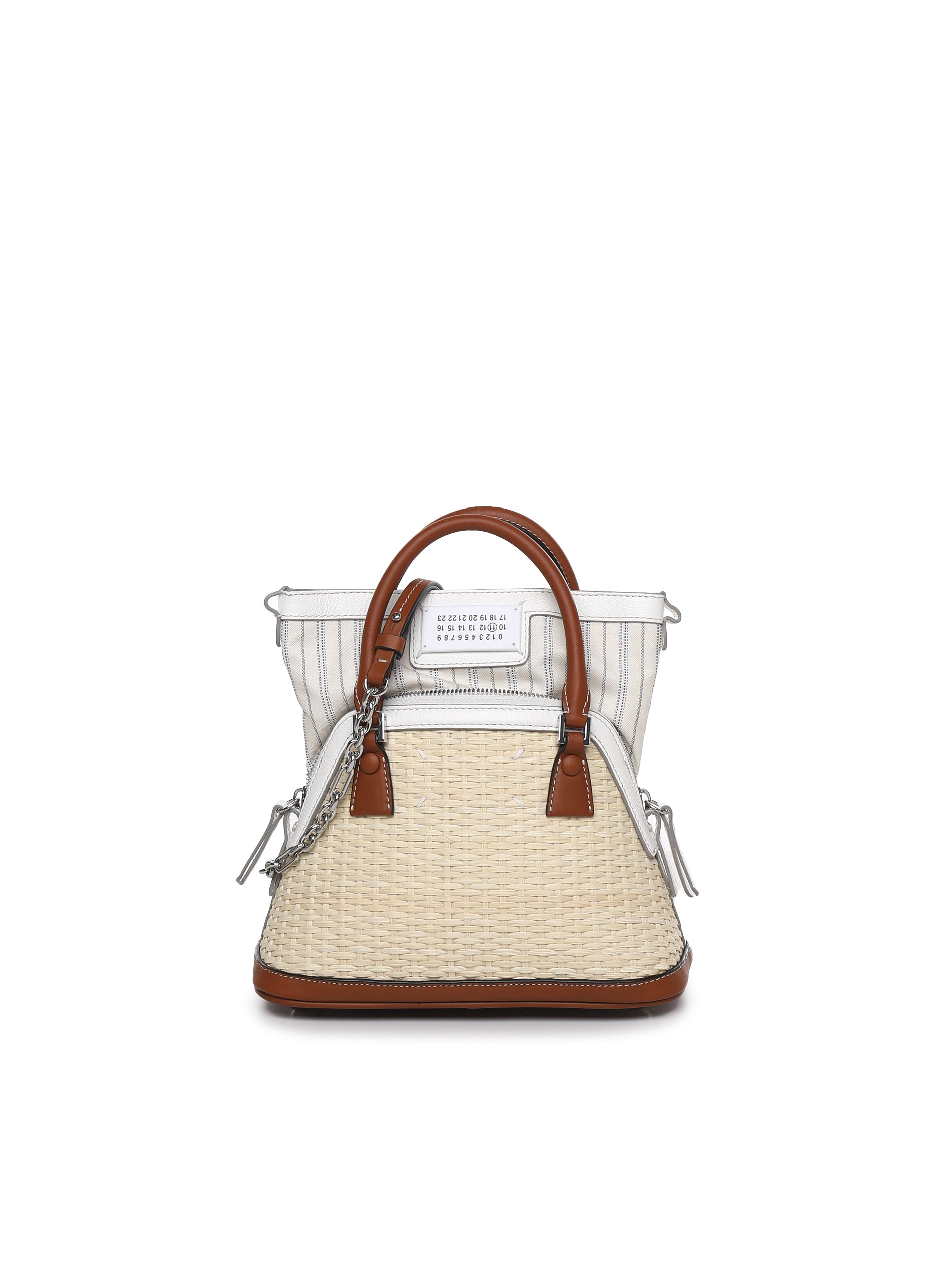 Maison Margiela Bags White, Beige Straw Cotton