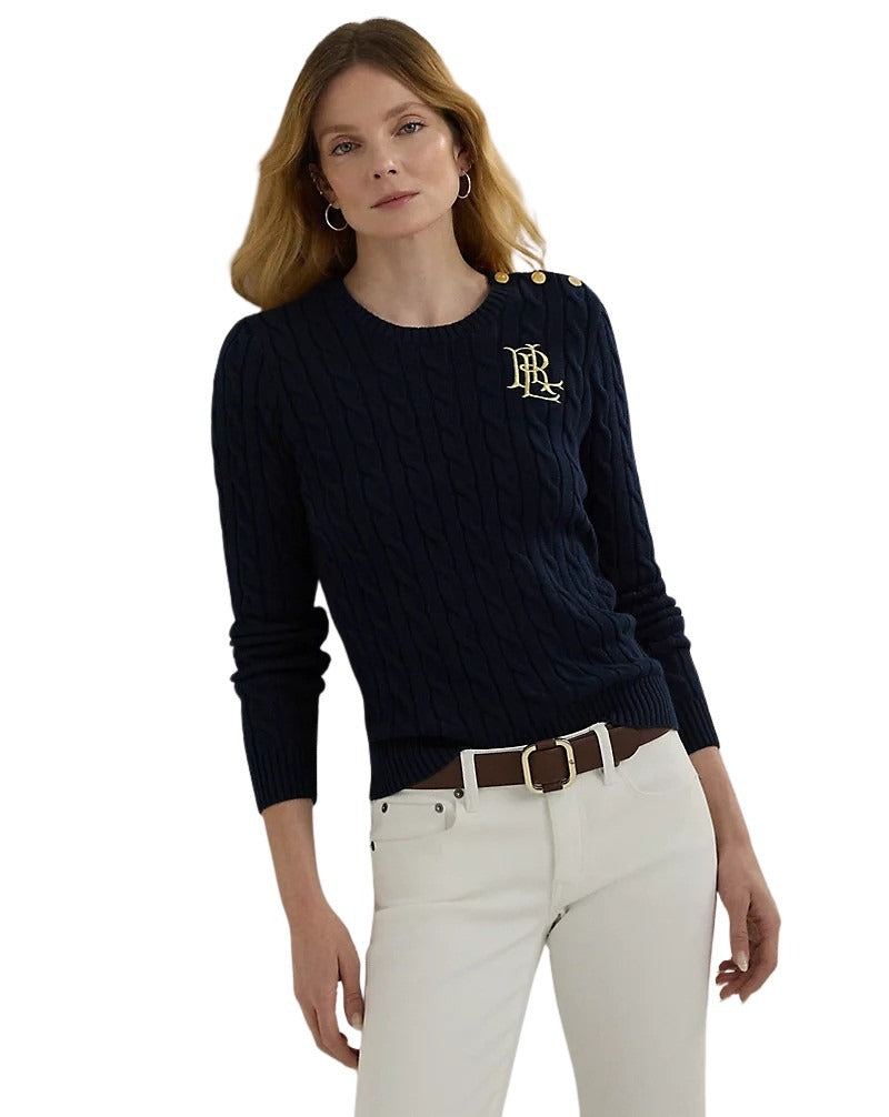 Montiva Long Sleeve Pullover Blue Cotton Sweater