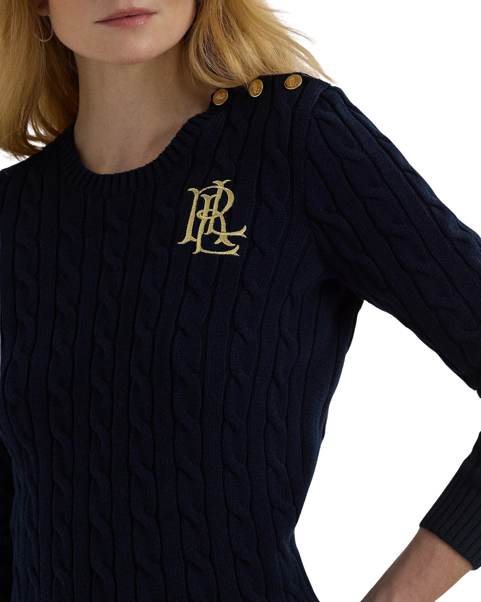 Montiva Long Sleeve Pullover Blue Cotton Sweater
