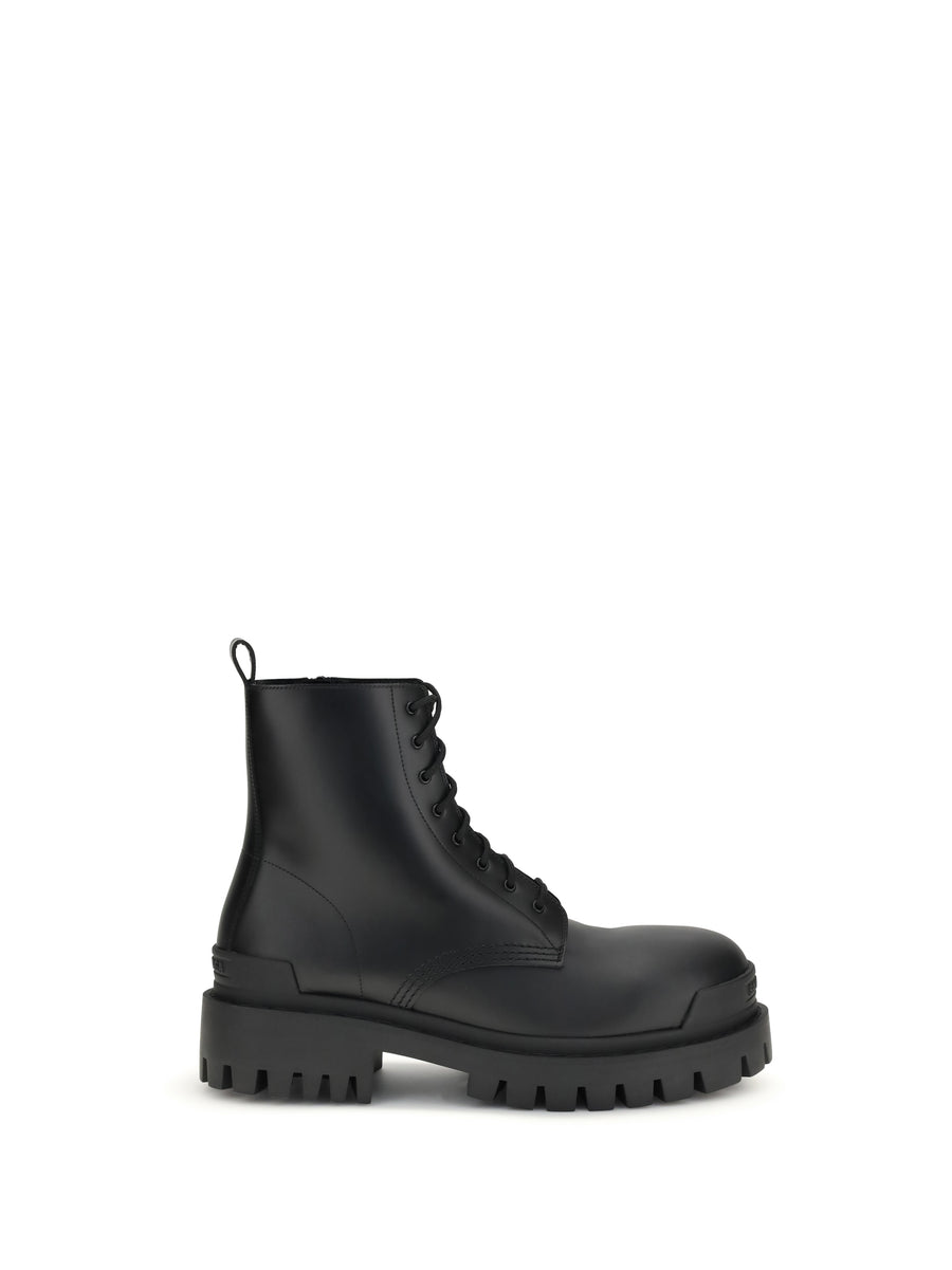 Strike Lace-Up Boots Black Upper Calf Suede