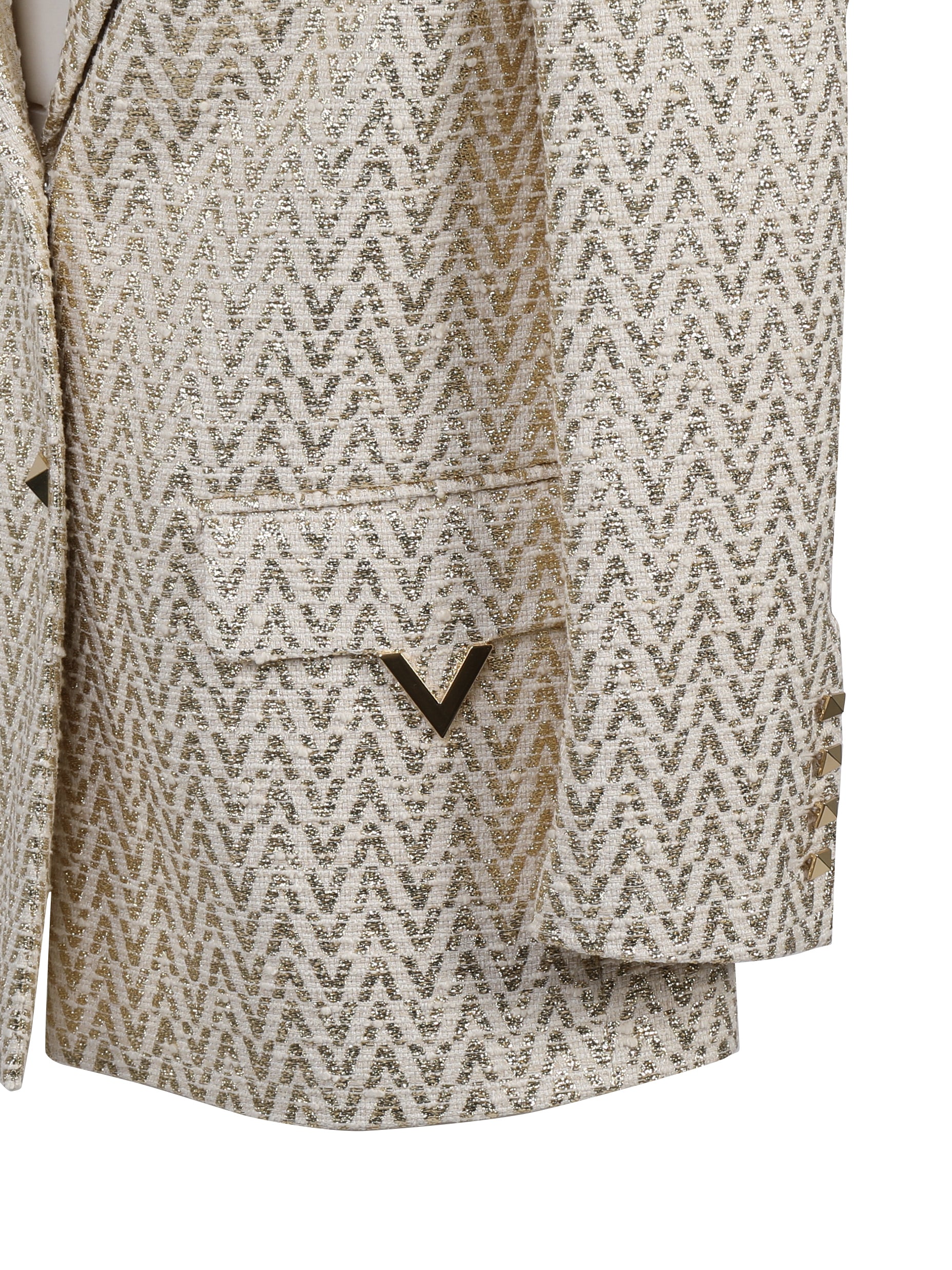 Valentino Garavani Jackets Ivory, Gold Cotton