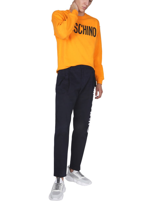 Symbols Logo Trousers Blue Cotton