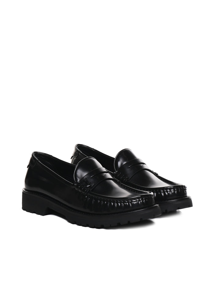 Saint Laurent Flat Shoes Black Calfskin
