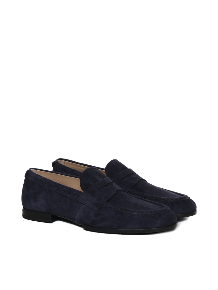 Tods Flat Shoes Blue Suede Leather