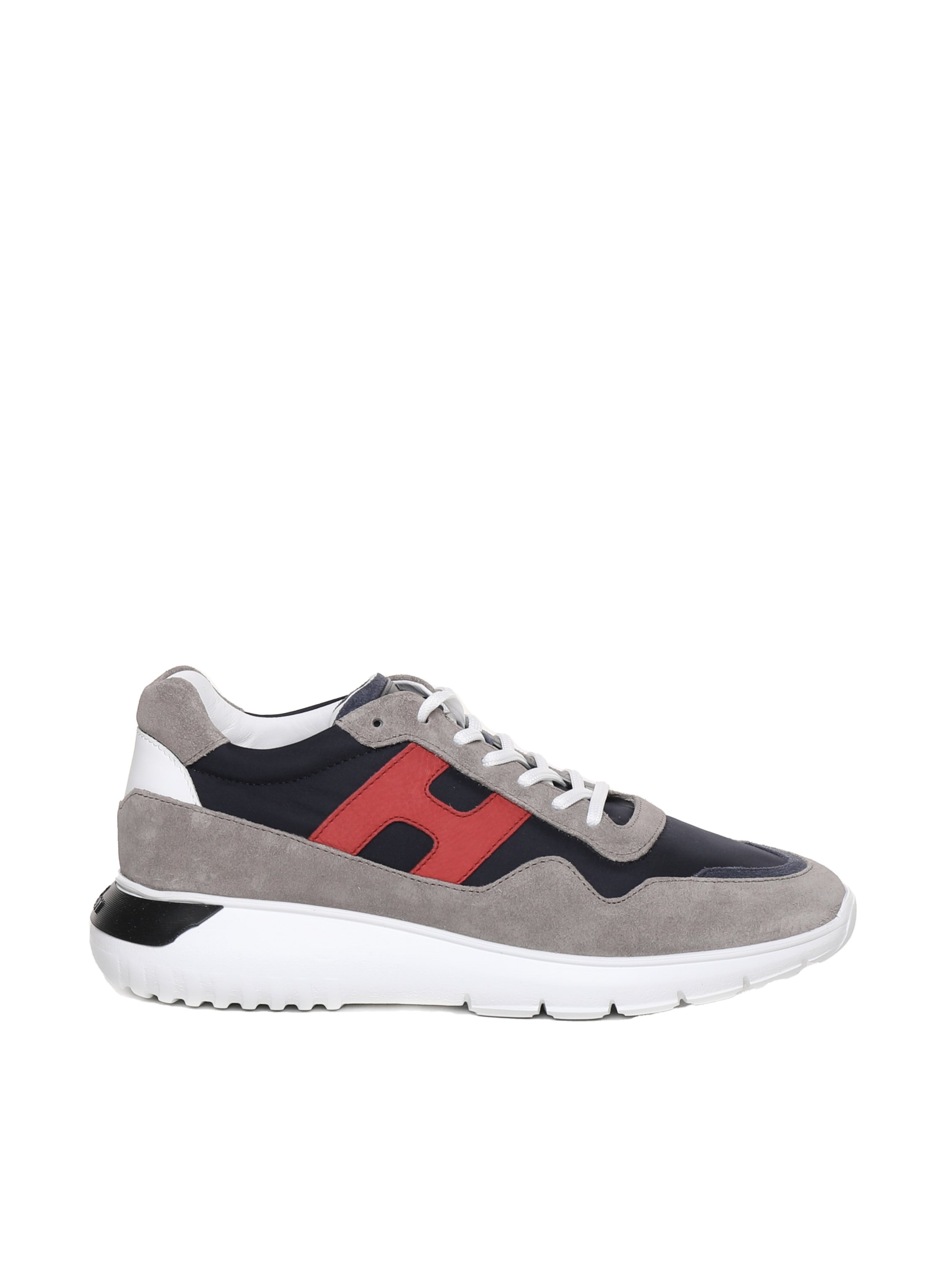 Hogan Sneakers Grey, Black, White, Orange Rubber Suede Calfskin