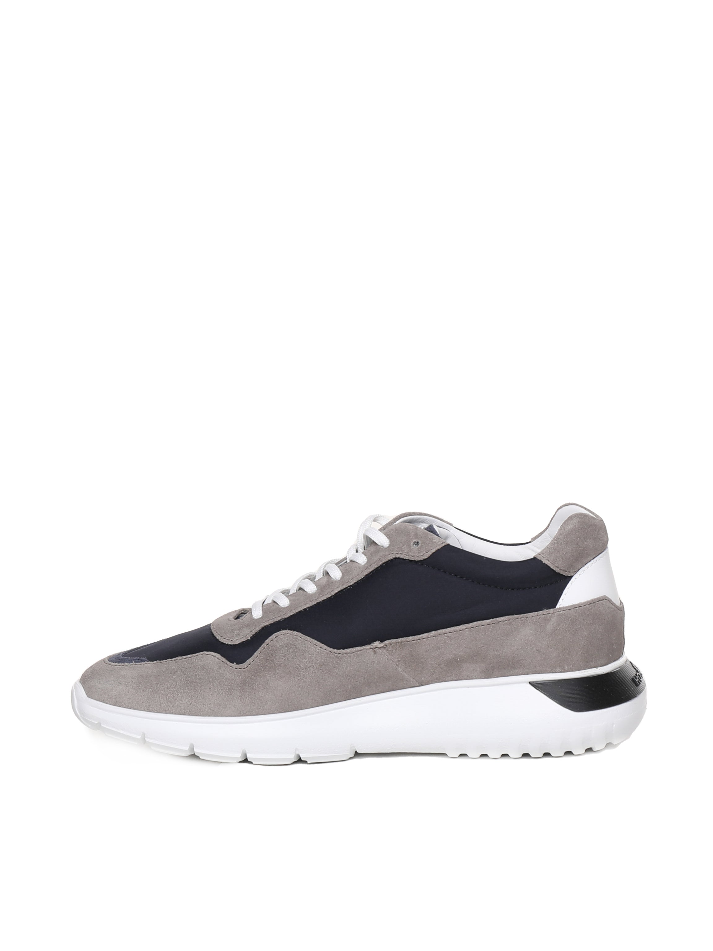 Hogan Sneakers Grey, Black, White, Orange Rubber Suede Calfskin