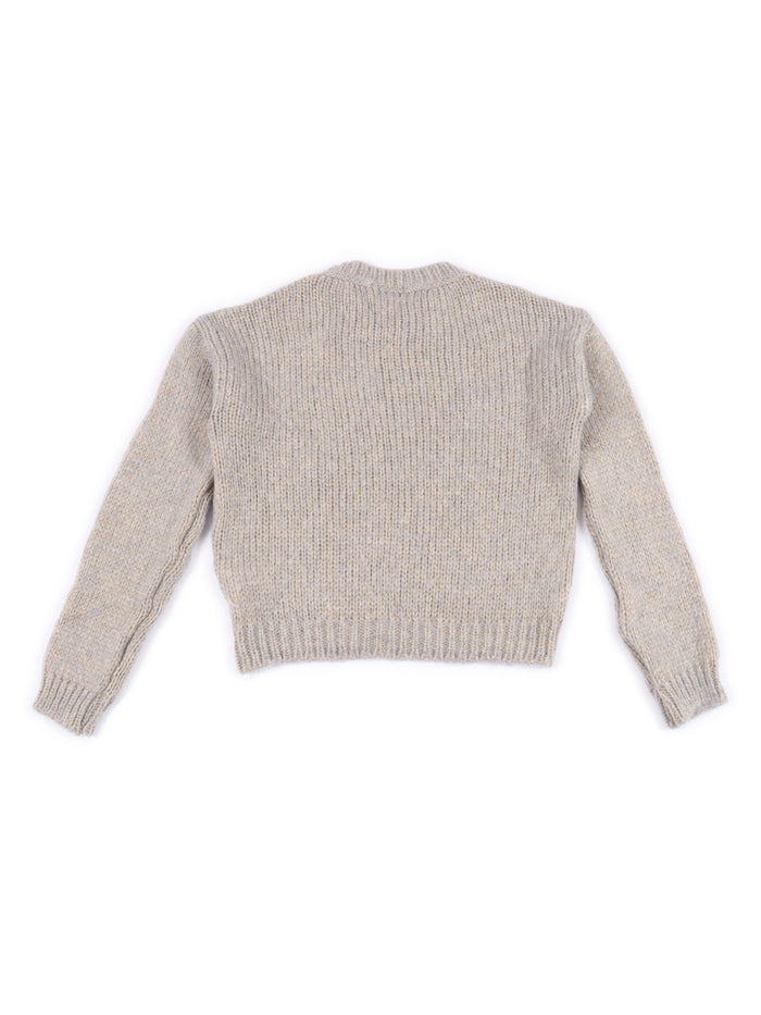 Cable Knitted Sweater Grey Crewneck