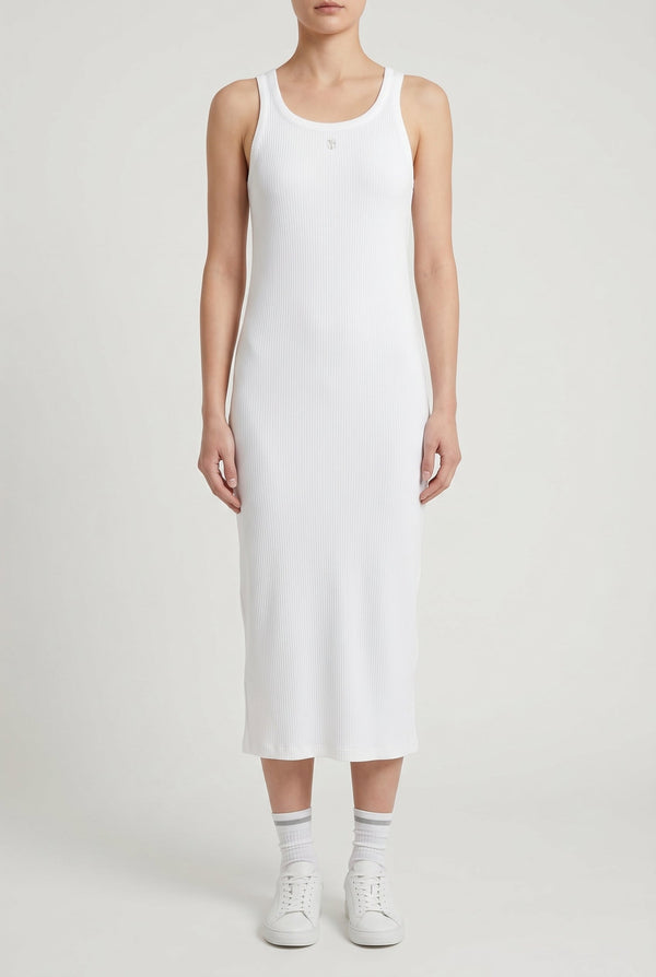 Brunello Cucinelli Womens White Ribbed Tank Dress