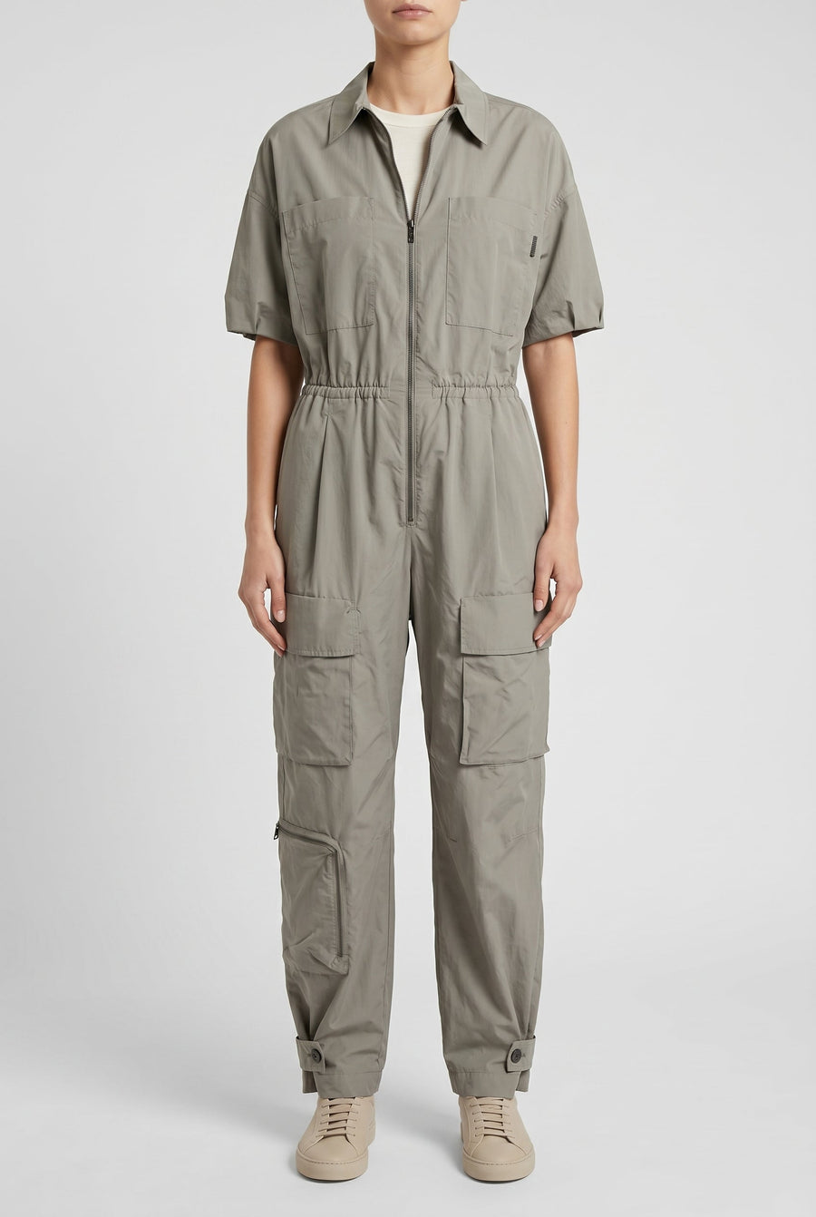 Brunello Cucinelli Womens Light Grey Relaxed Jumpsuit One Color