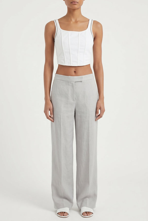 Brunello Cucinelli Womens White Fitted Tank Top