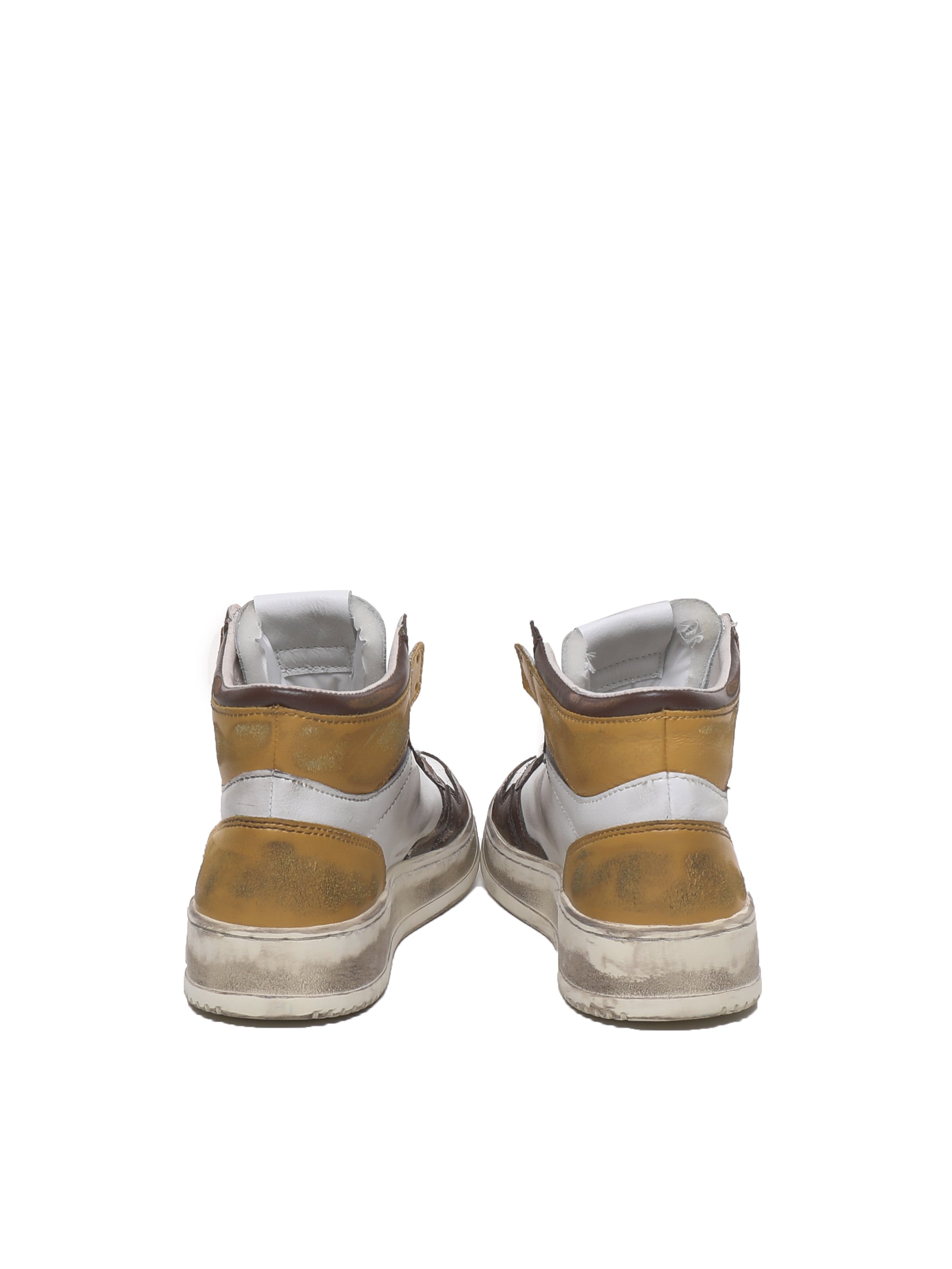 Autry Sneakers White, Antique Gold, Brown Cow Leather
