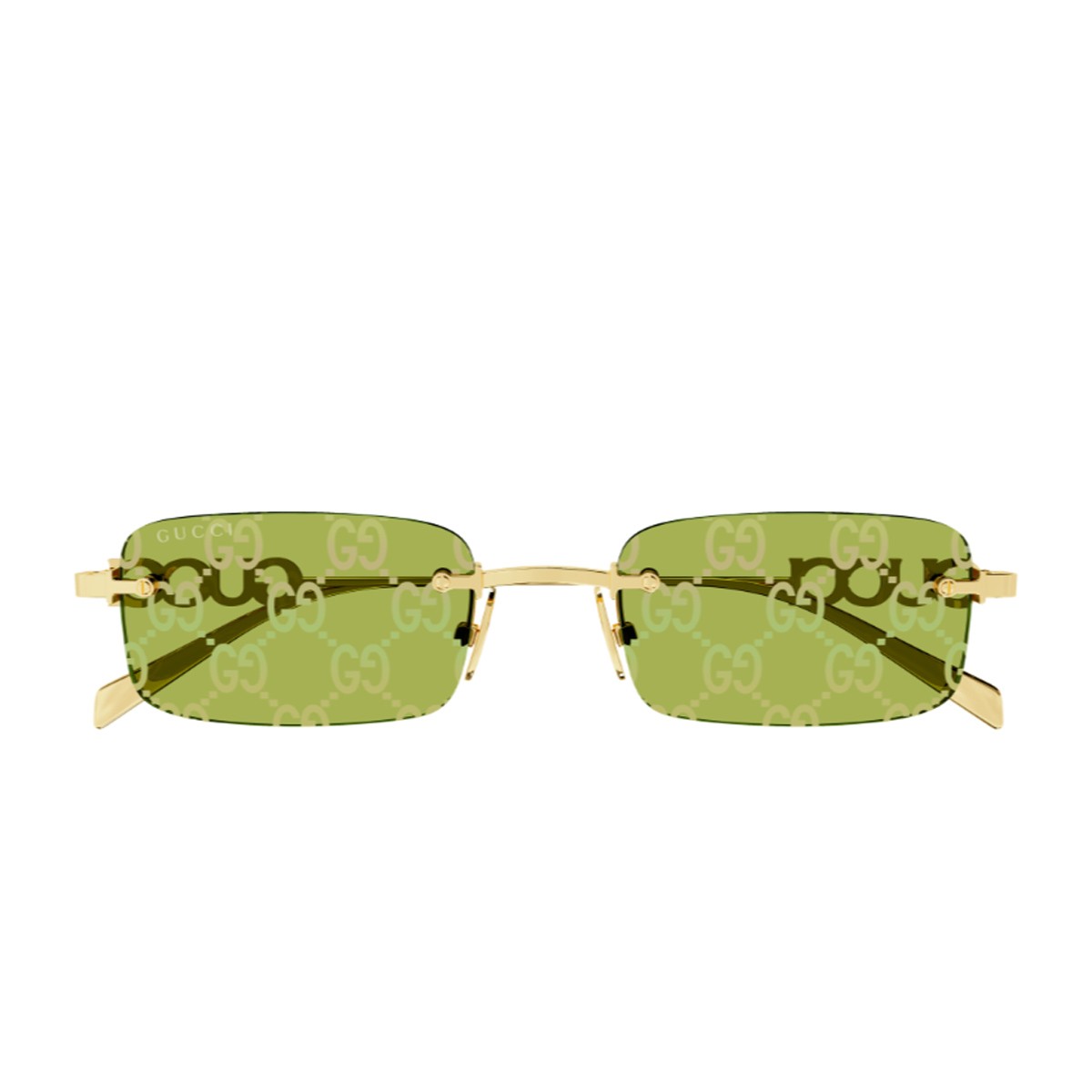 Gucci Gg1808s Linea Name Of Brand Gold/green Metallo Sunglasses