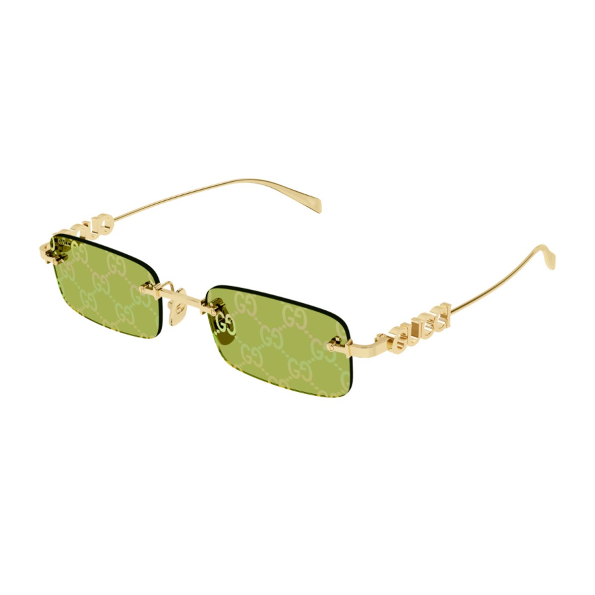 Gucci Gg1808s Linea Name Of Brand Gold/green Metallo Sunglasses