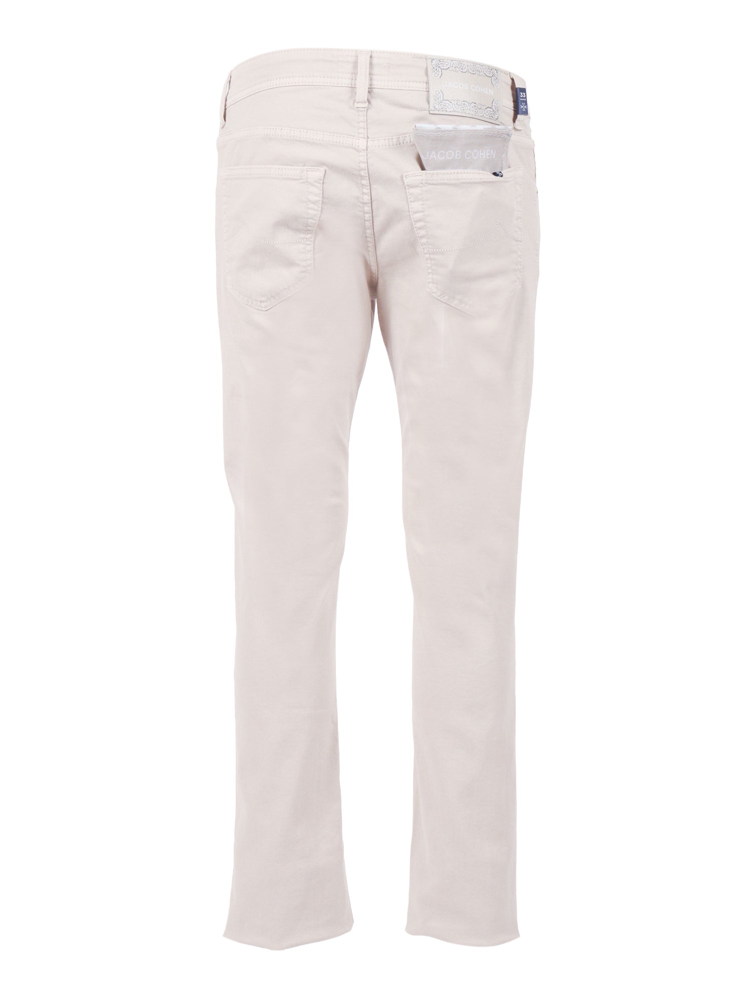 5 Pockets Slim Fit Pants Beige Cotton Polyester Elastane Jean