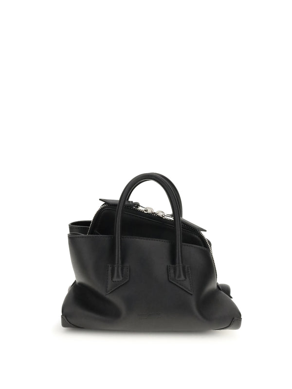 The Attico 100% Calf Leather Bos Taurus top handle bag in black